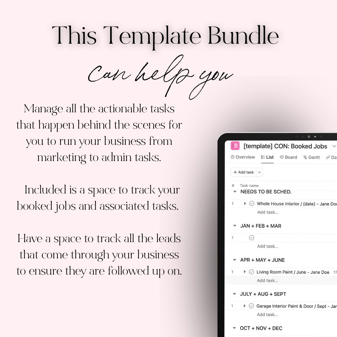 Stay organized with 7 Asana templates designed for contractors to streamline jobs, leads, and tasks.