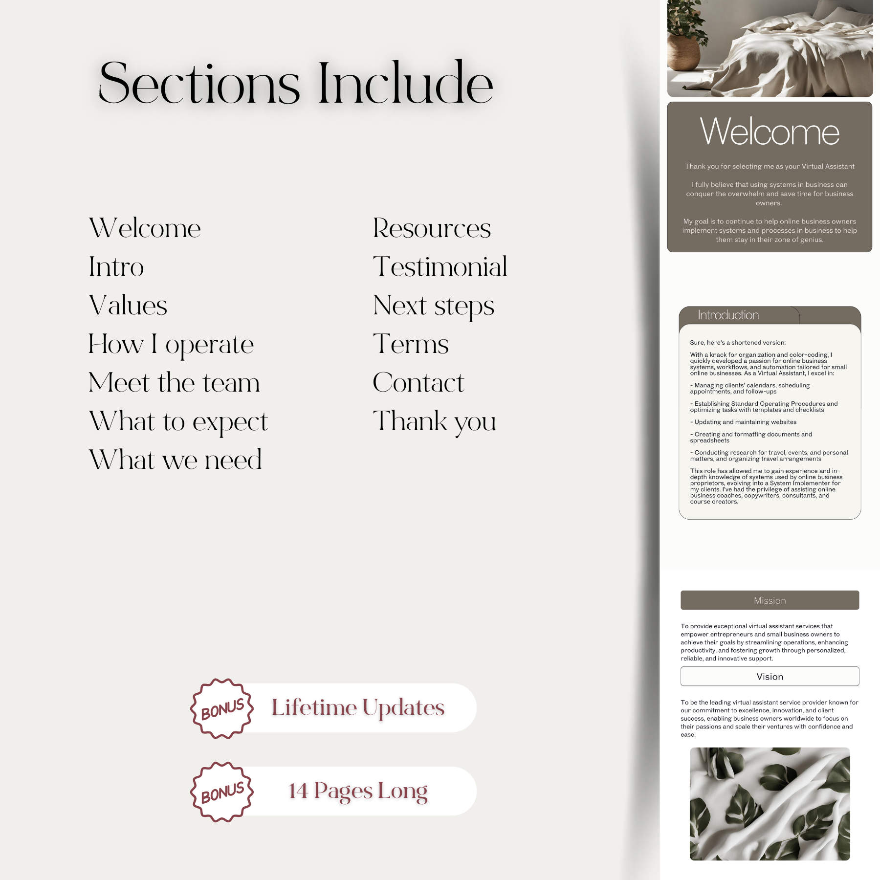 Elevate client onboarding with this Canva Virtual Assistant Client Welcome Pack Template.