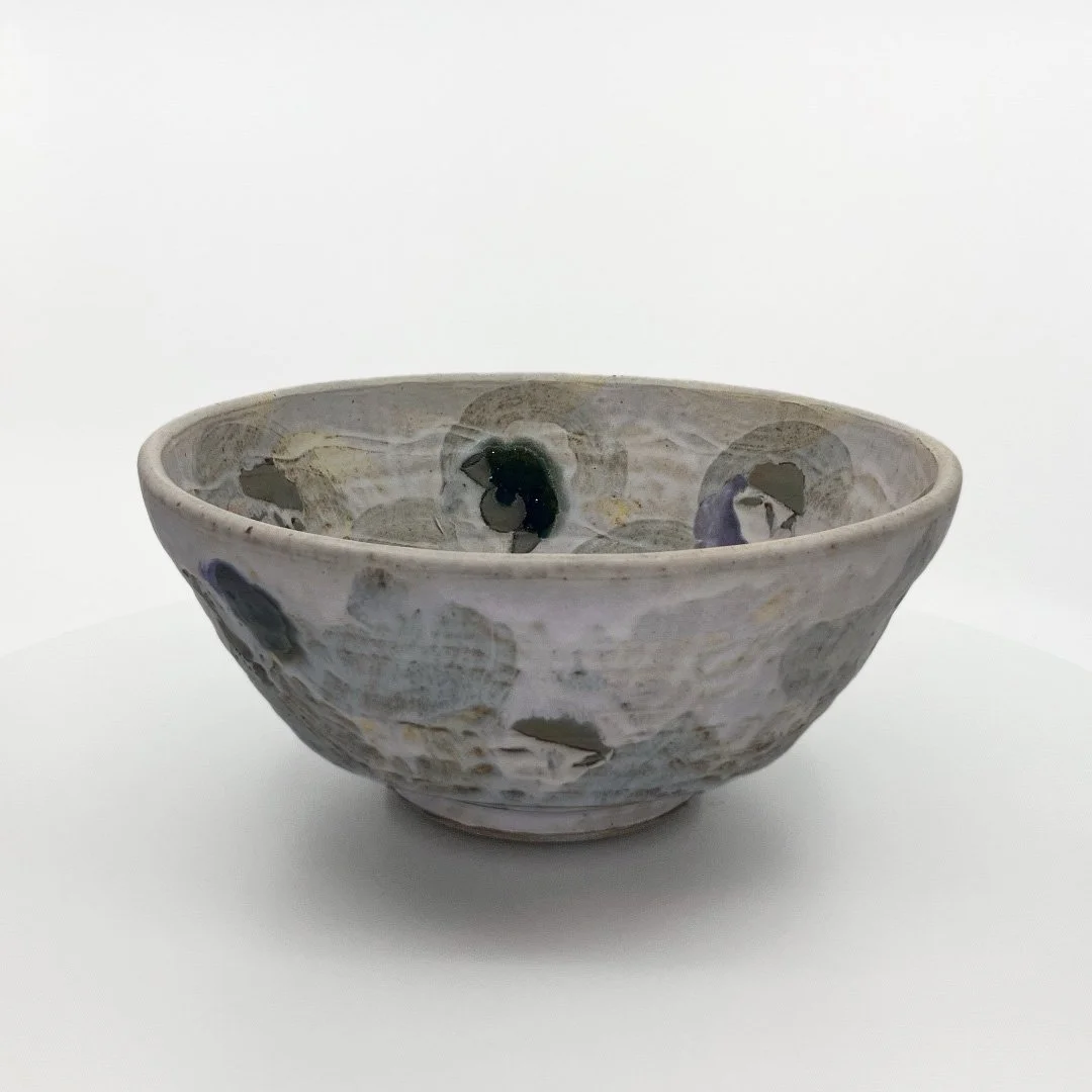 Sanam Emami: Serving Bowl with floating patterns. Filled with motifs from Mamluk Ceramics.