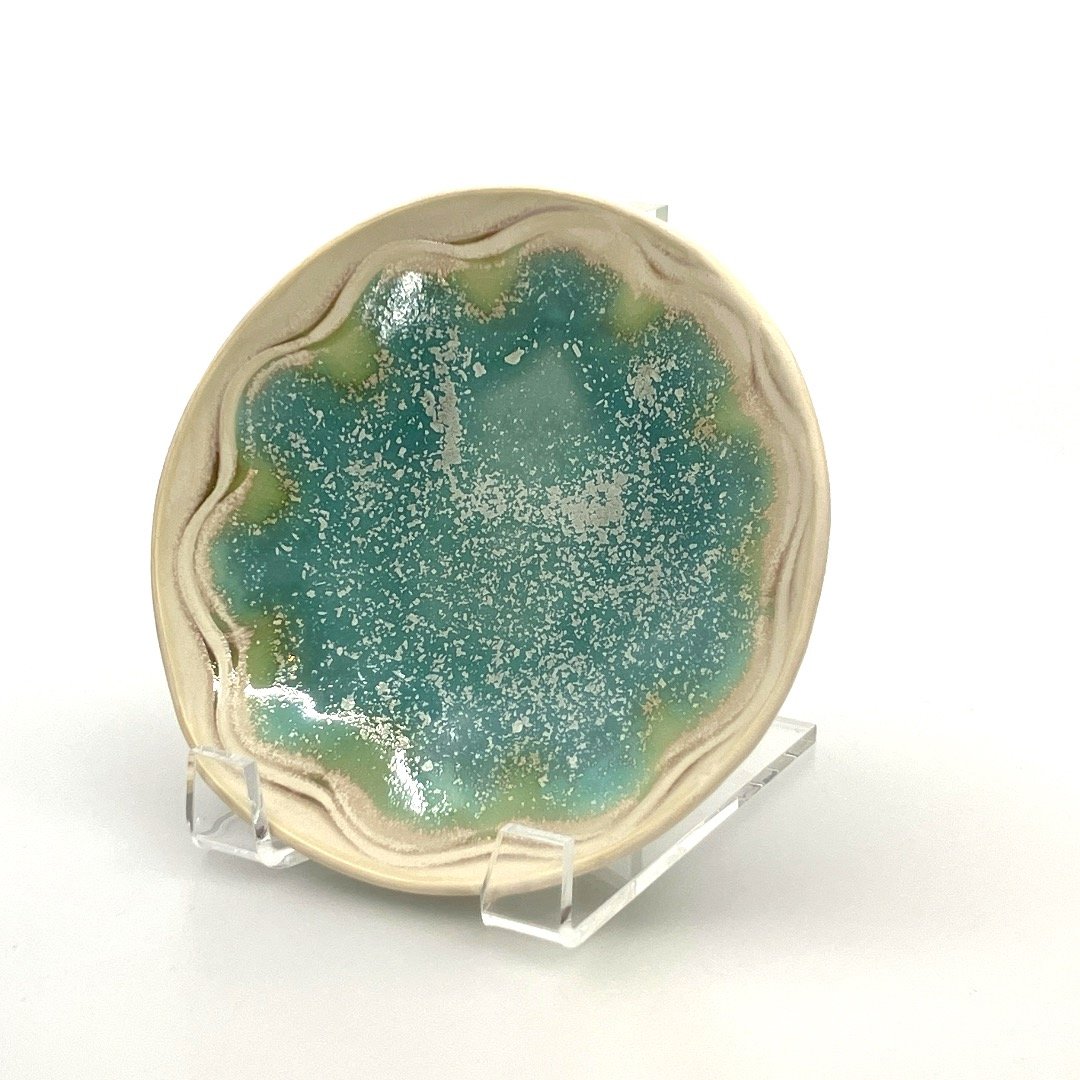Aysha Peltz: Small Turquoise Round Dessert Plate