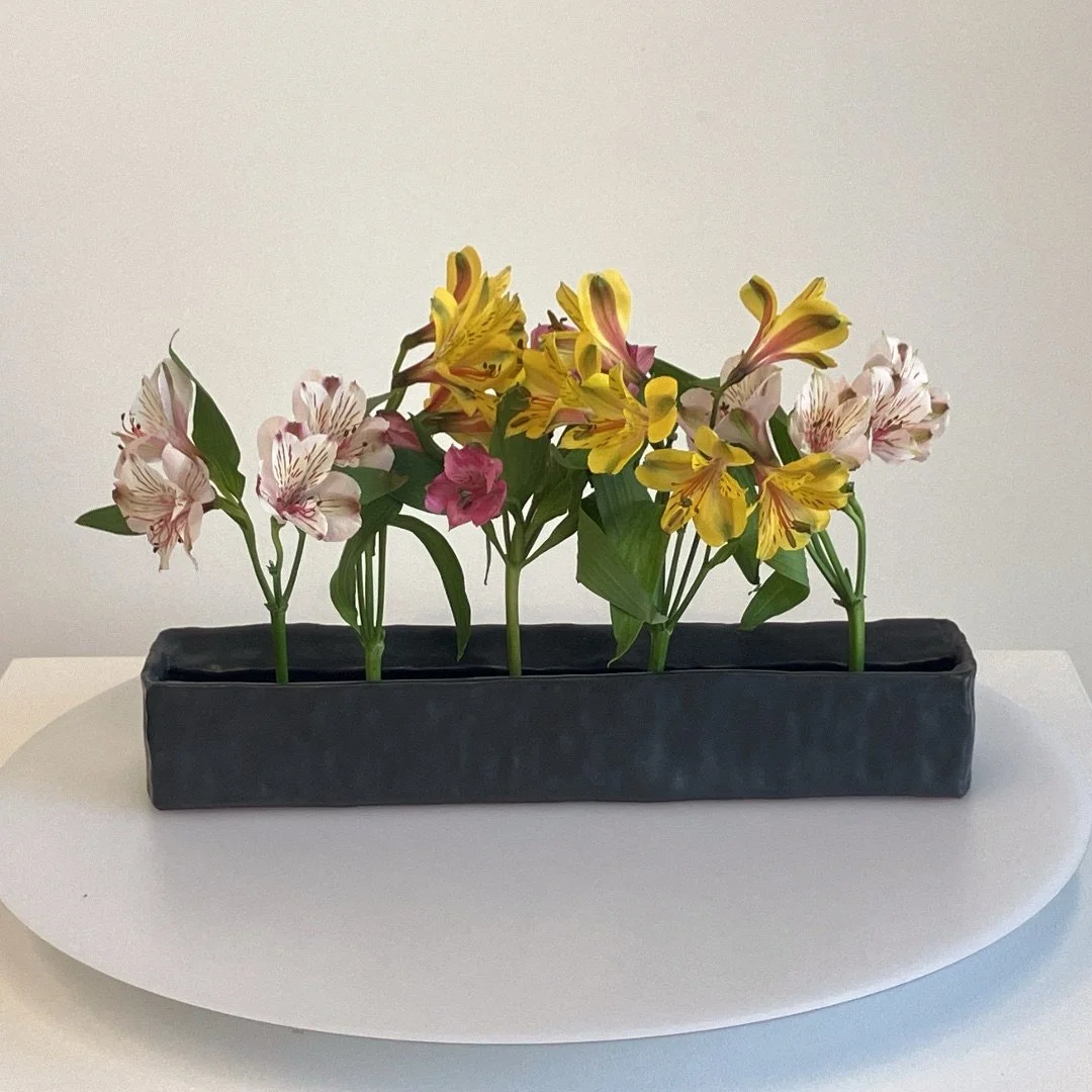 Katie Coughlin: Black Rectangular Flower Vase