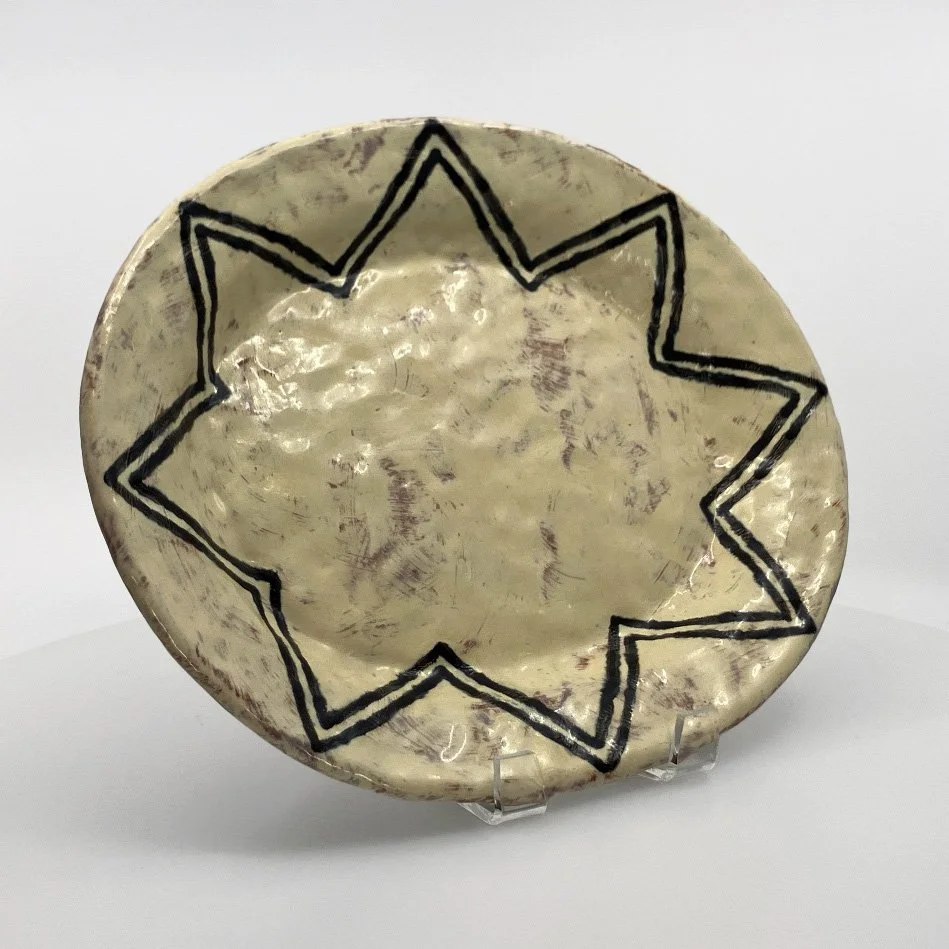 Holly Walker: Oval Star Platter- black and white
