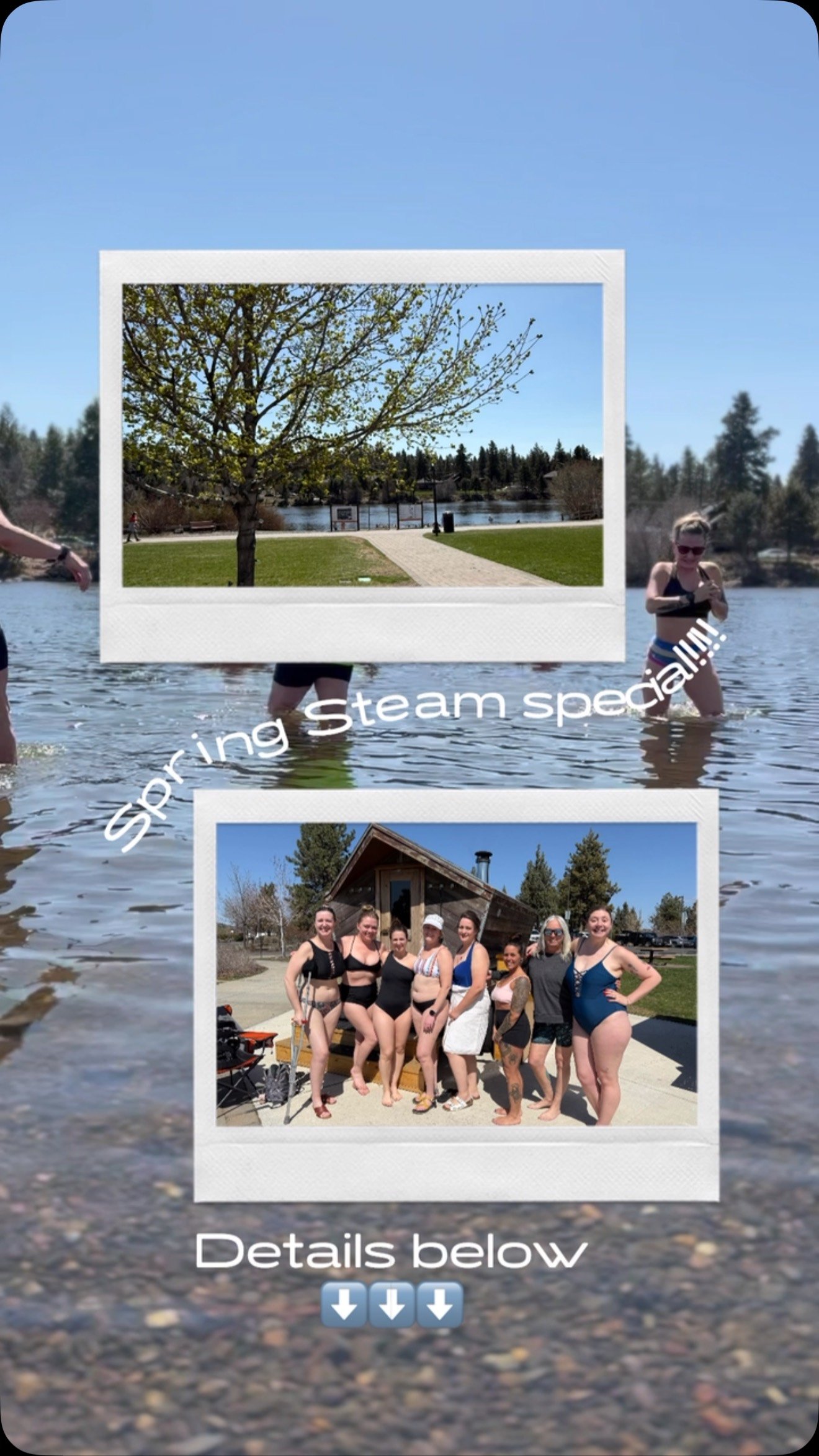 Guess what sauna fam? As we’re getting near the end of our season at Riverbend park (May 16 last day until Oct), we’ve decided to celebrate the season and offer 10% off all booking through May 16th!!
.
Enjoy the sunshine and the refreshi