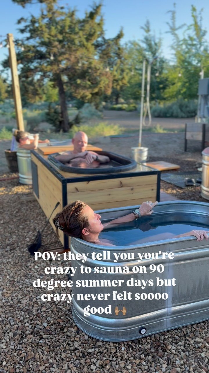 Pssst we have the HOT TIP OF THE SUMMER! ππΌπ€
.
No matter how hot it is outside, sauna/plunge contrast make your body feel AMAZING! The heat exposure actually helps your body adapt better and feel cooler in hotter outdoors temps, so after a round o