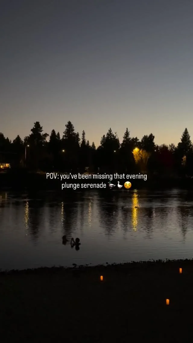 You know this plunge background track well and you know you’ve been missing it! Us too! Quack quack 🪿🦆💙💚
.
.
.
#bathewild #riverplunge #thisisbend #traditionalsauna #saunawellness #batheoutdoors #deschutesriver #deschutesdip #bendoregon #na