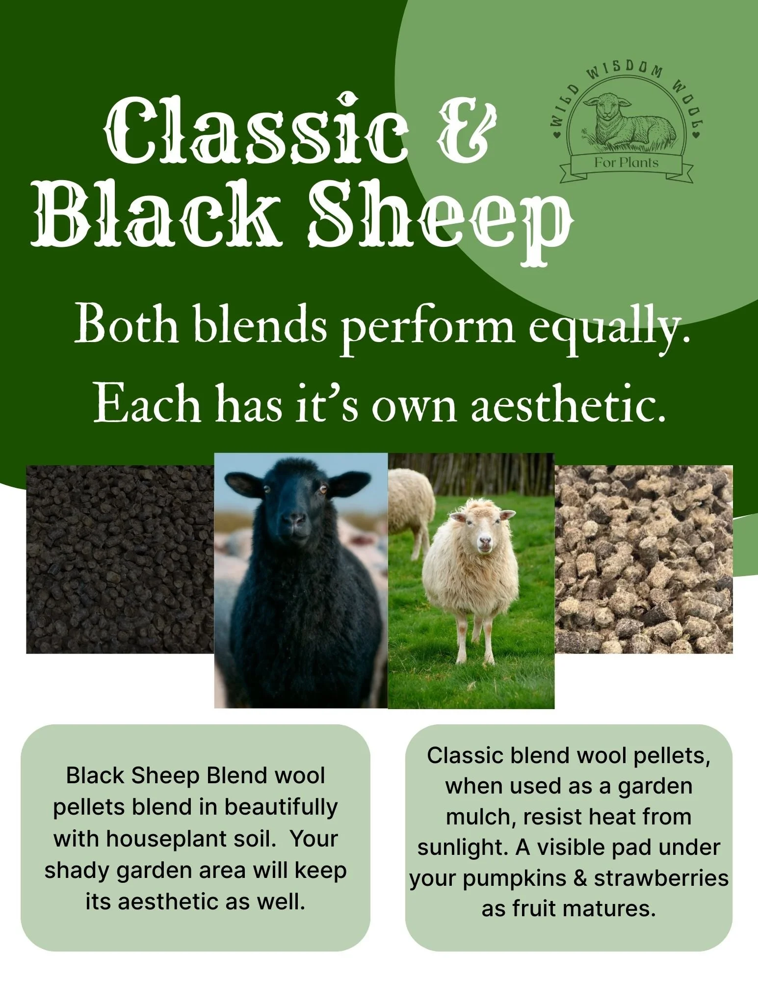 classic blend wool pellets vs black sheep blend wool pellets