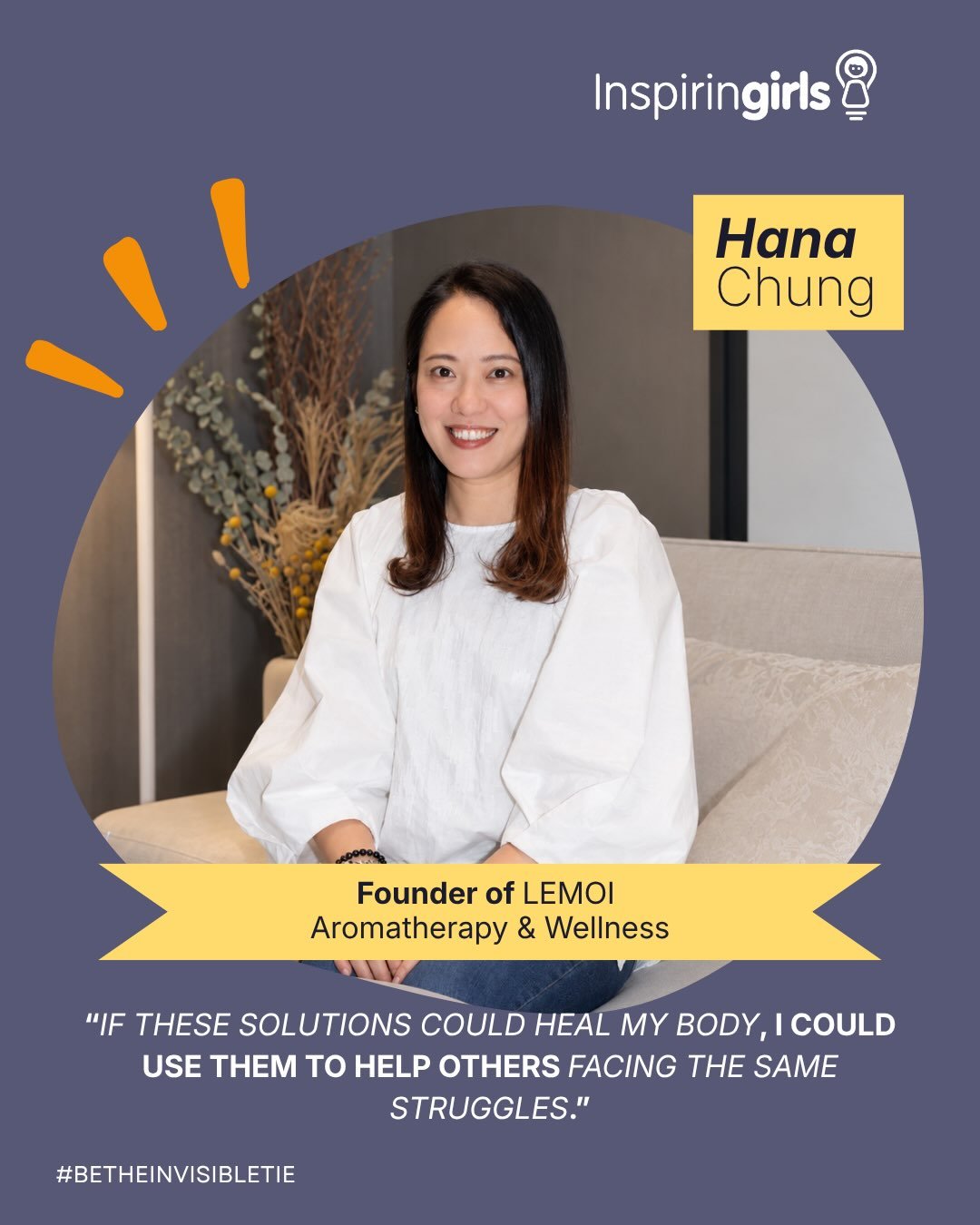 Meet Hana Chung, the inspiring Founder of LEMOI Aromatherapy &amp; Wellness! ✨

Hana&rsquo;s journey into the world of aromatherapy began from a personal place, navigating stress-induced skin problems. Through her healing, she discovered a powerful t