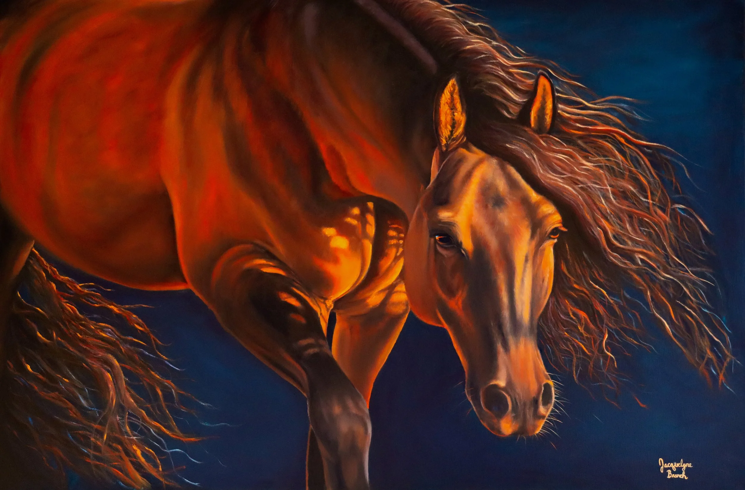 Ember Horse, 24in x 36in, Oil on Canvas, $2,600