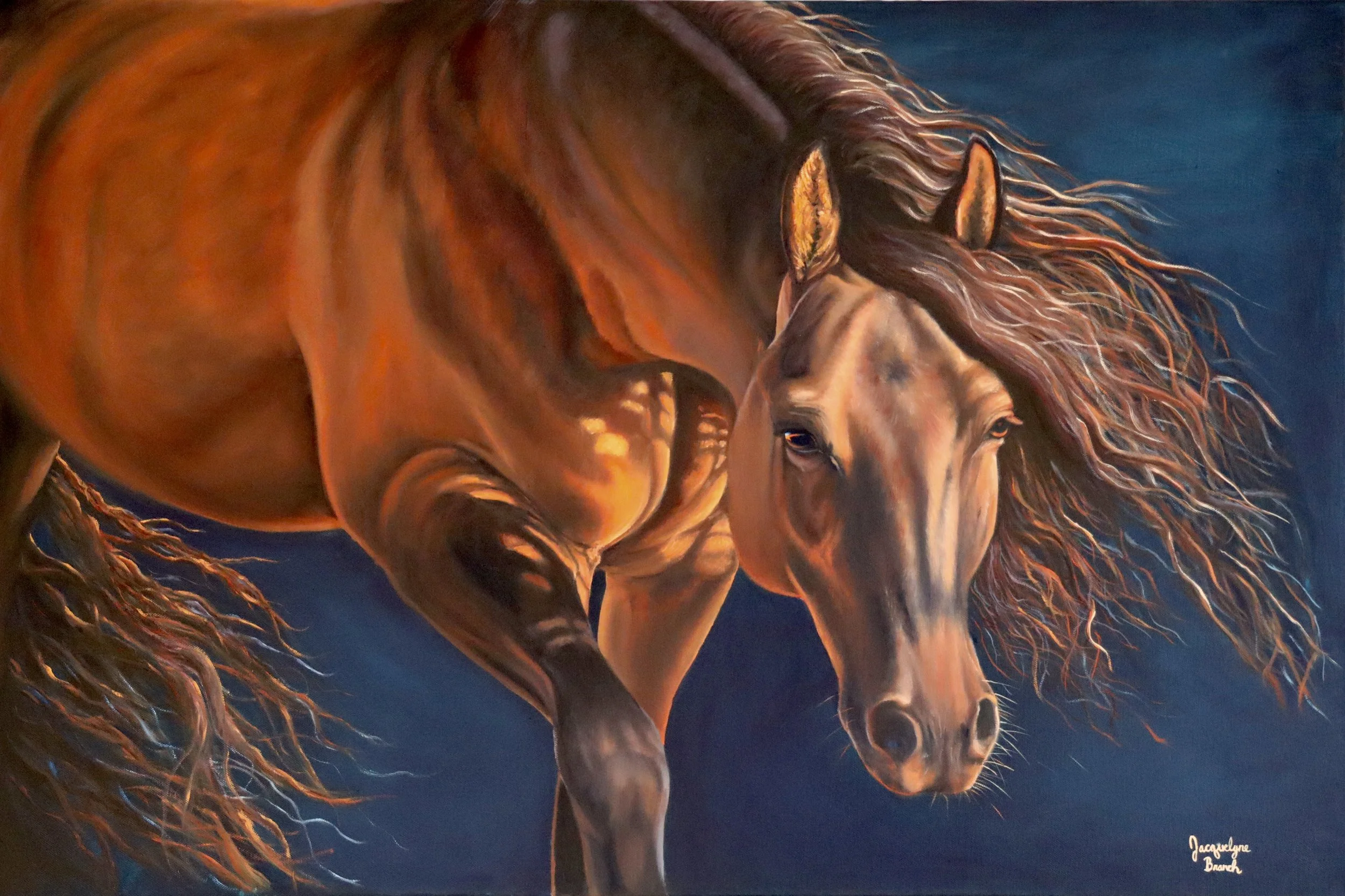Ember Horse, 24in x 36in, Oil on Canvas, $3200