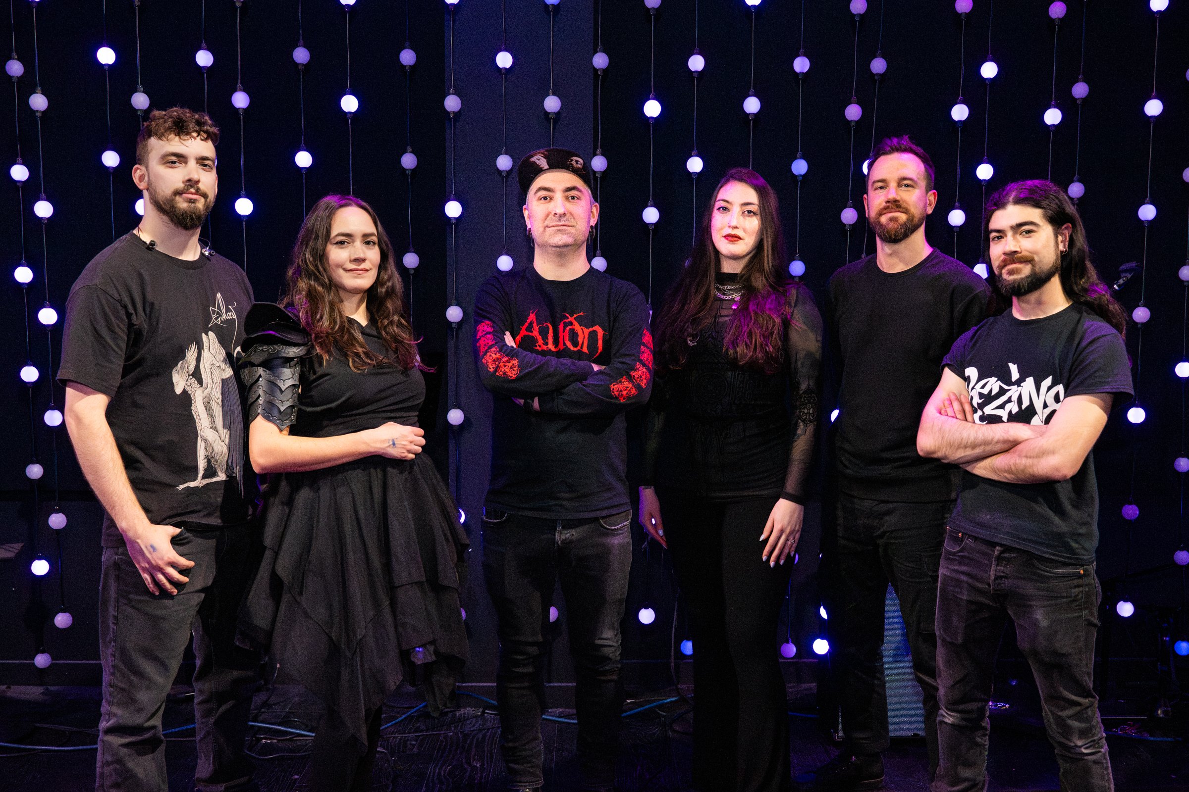 Embrium with KEXP host Tanner Ellison in the KEXP studio, Seattle 2026, photo by Jim Bennett