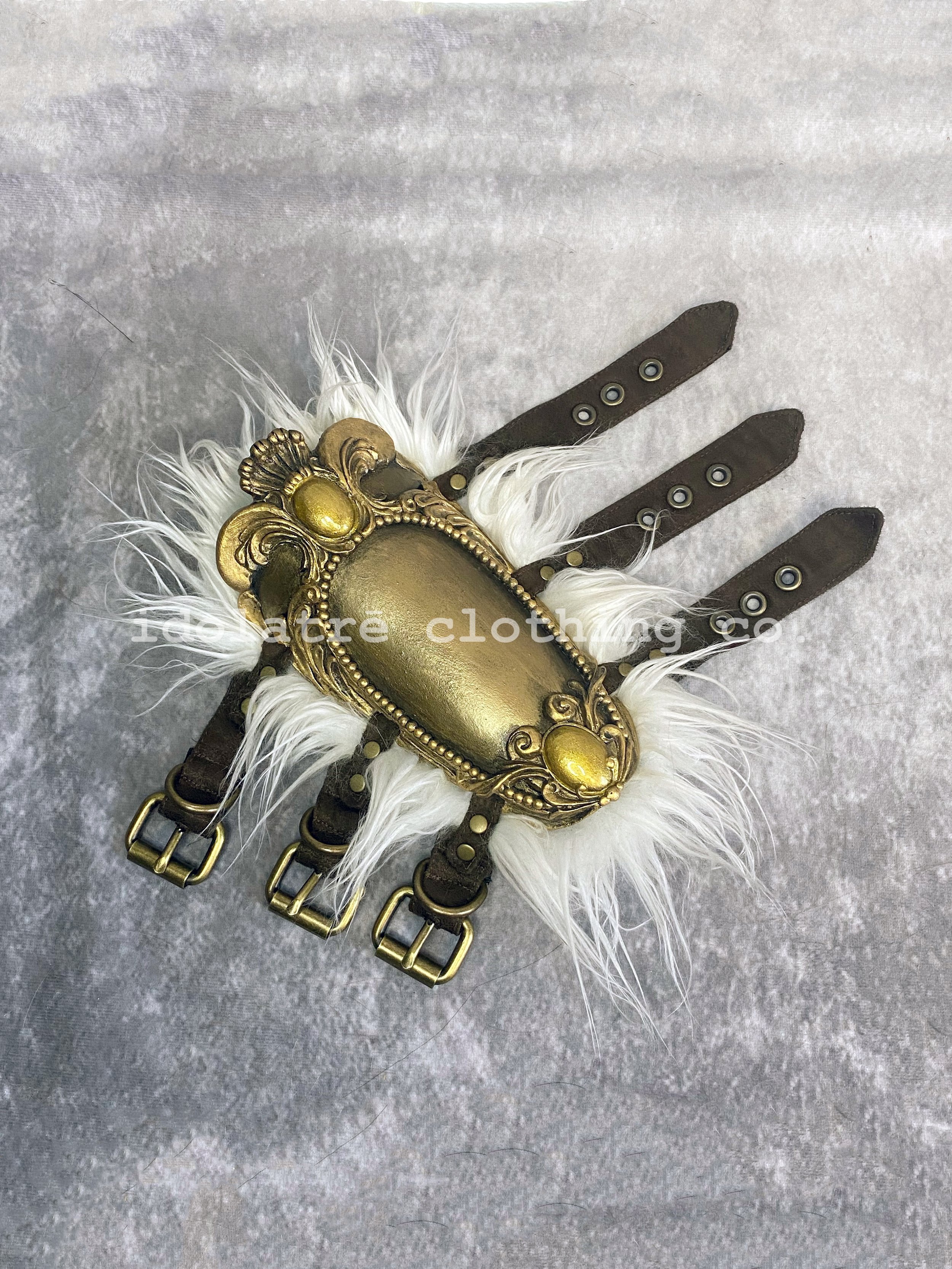 Rococo Filigree Fur Lined Buckle Bracer