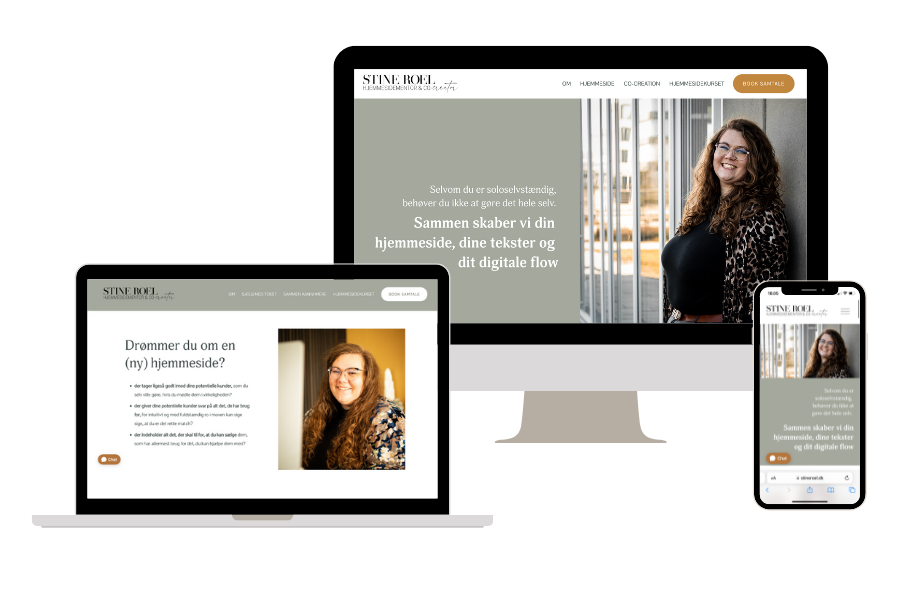 mockup: færdig hjemmeside