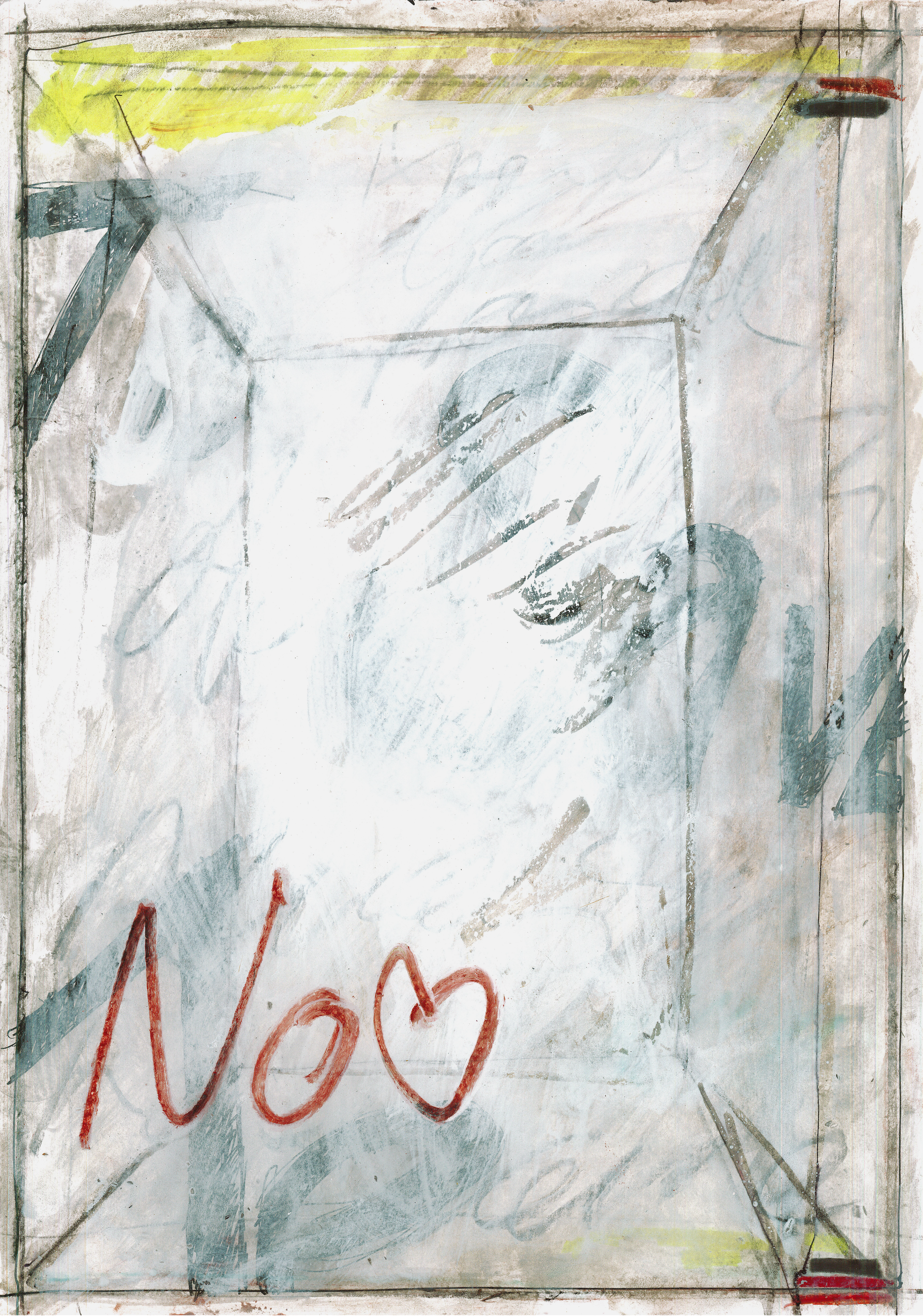 No
2023
Mixed media on paper 27.94 x 35.56 cm