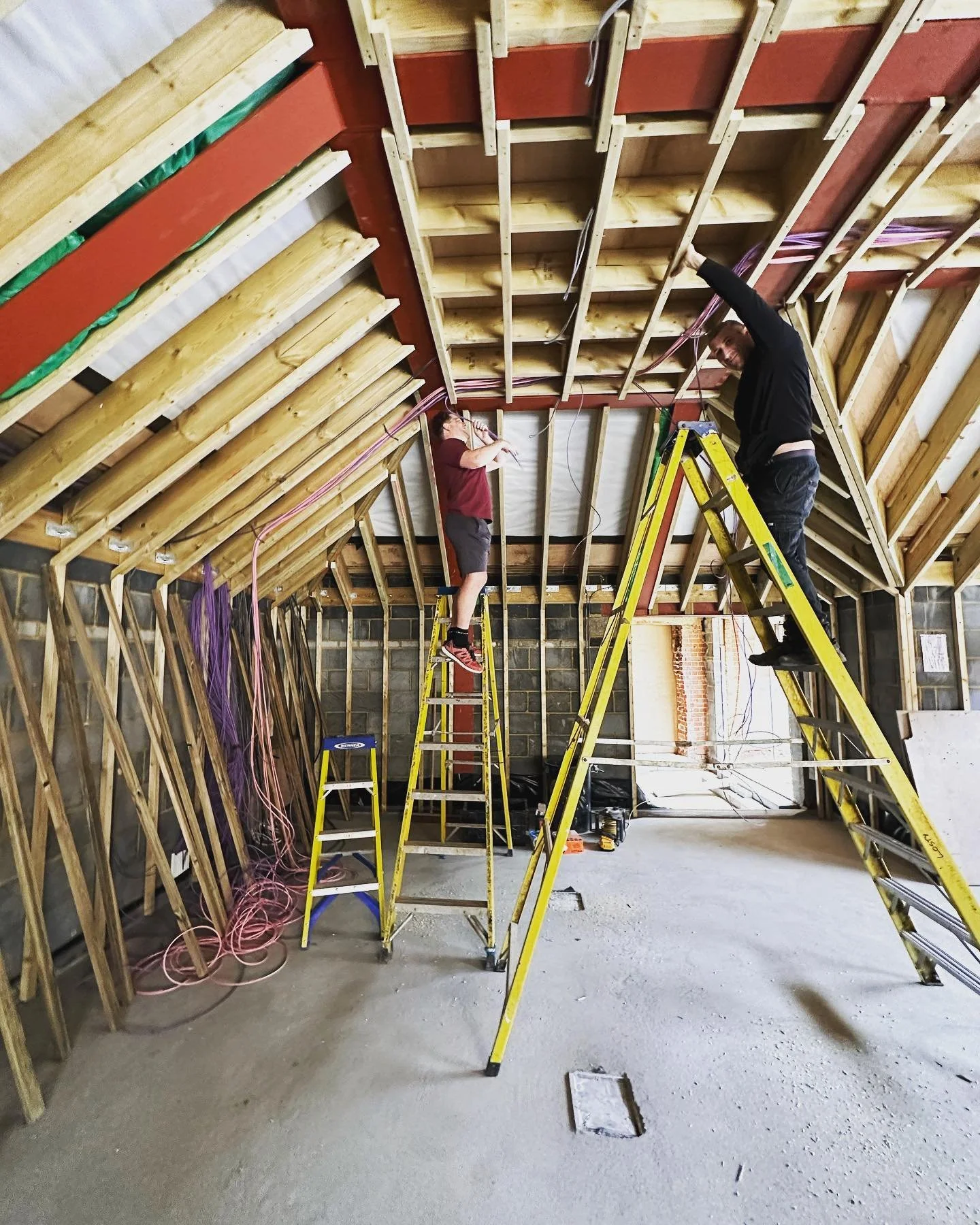 First fix well is well underway on one of latest projects. Here, we&rsquo;re helping with the conversion of an office for one of our existing residential customers. #av #custominstall