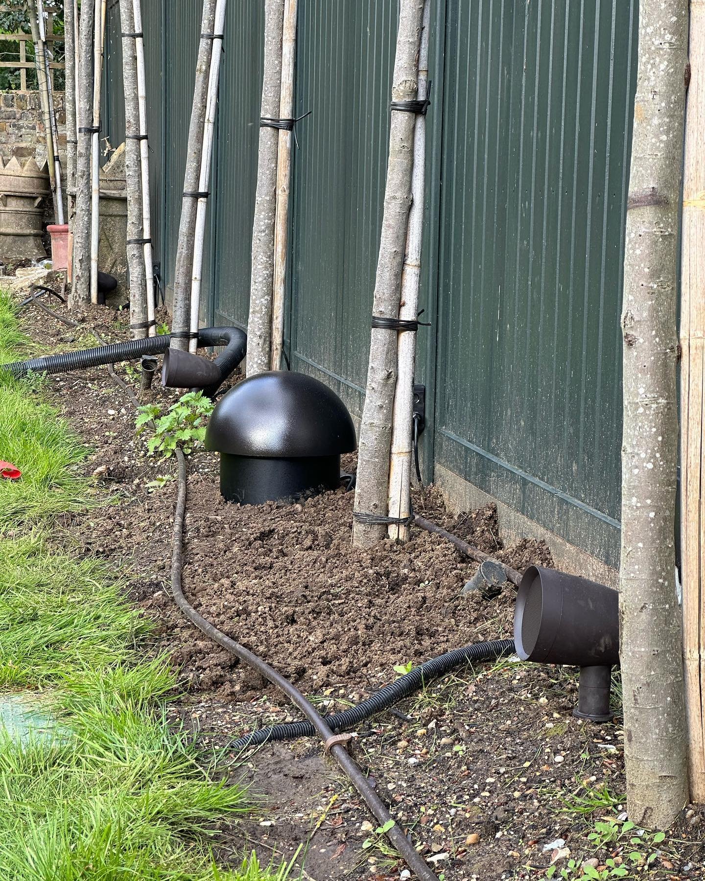 Our client is looking forward to using their impressive @sonancebeyondsound garden audio system. We got it all installed and tested prior to the planting, making sure everything blends in nicely. #av #sound #music #gardeninspiration #gardendesign