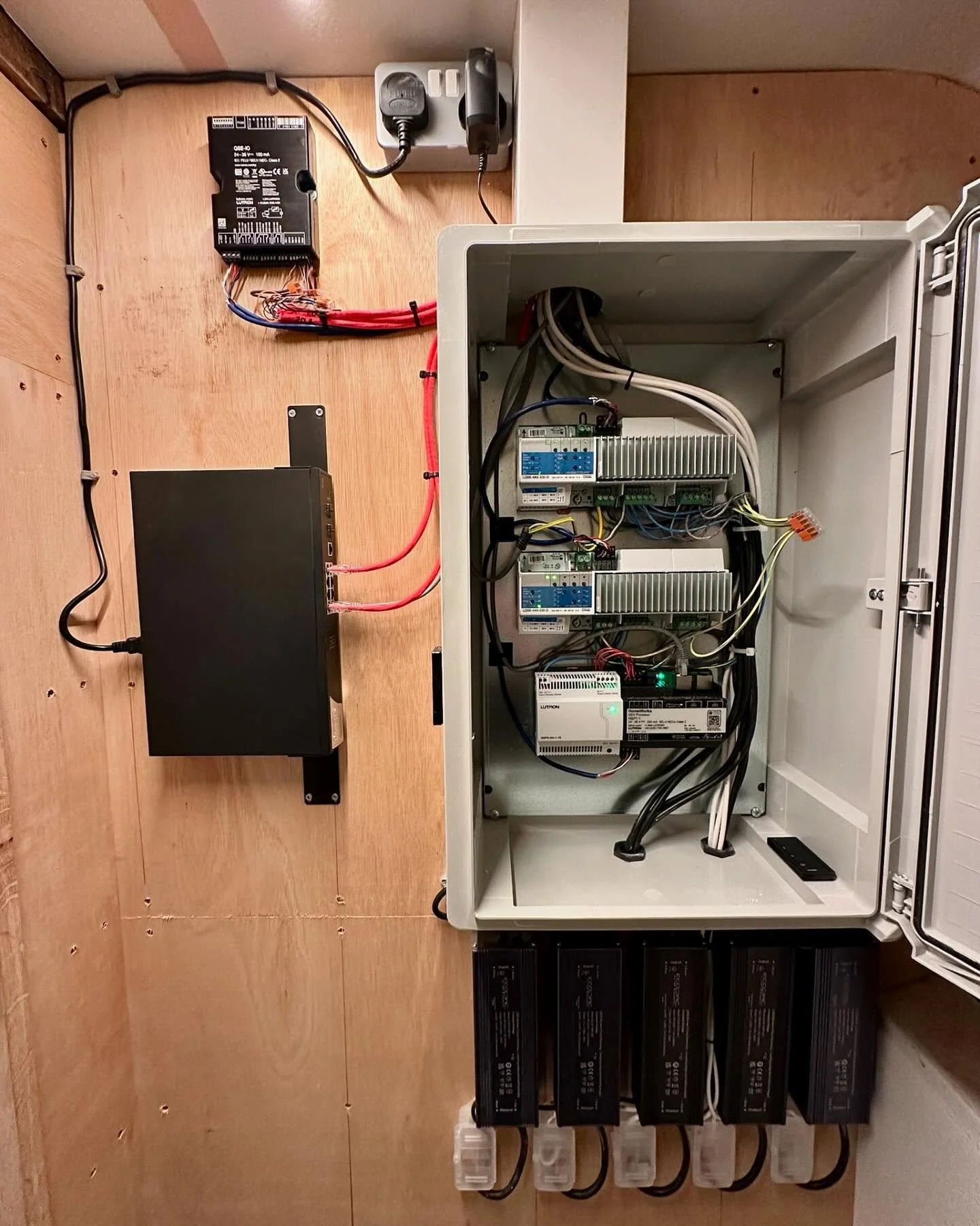 Here&rsquo;s one of our recent @lutronelectronics installation in a garage, part of a Lutron system in a residential property. We chose to use a lighting control system in here to provide clever automated lighting, depending on which part of the gara