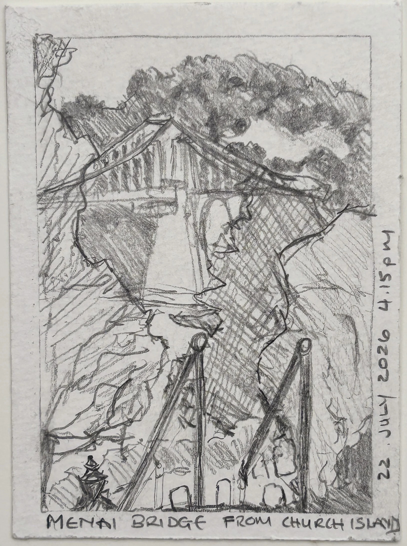 No.25 ~ Menai Bridge 22.7.26 (AITO) [8.5 × 6 cm · En plein air]