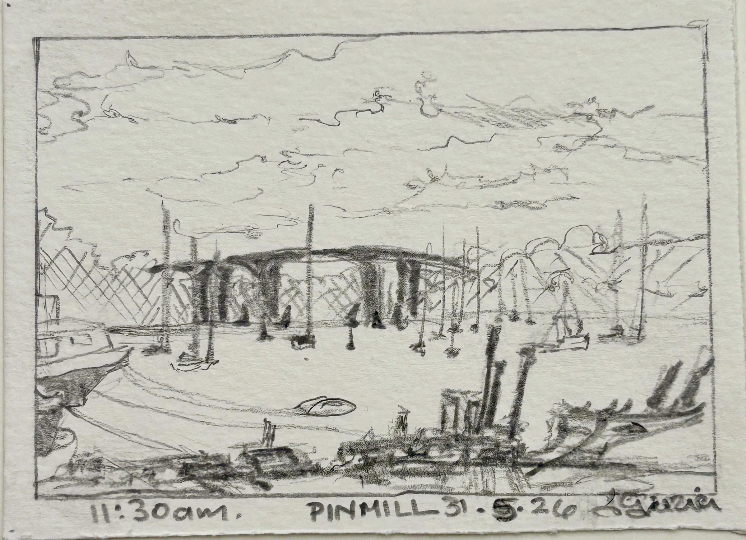 No.19 ~    Ships Graveyard, Pin Mill with Paul  ~ 31.5.26 [6 × 8.5 cm · En plein air]