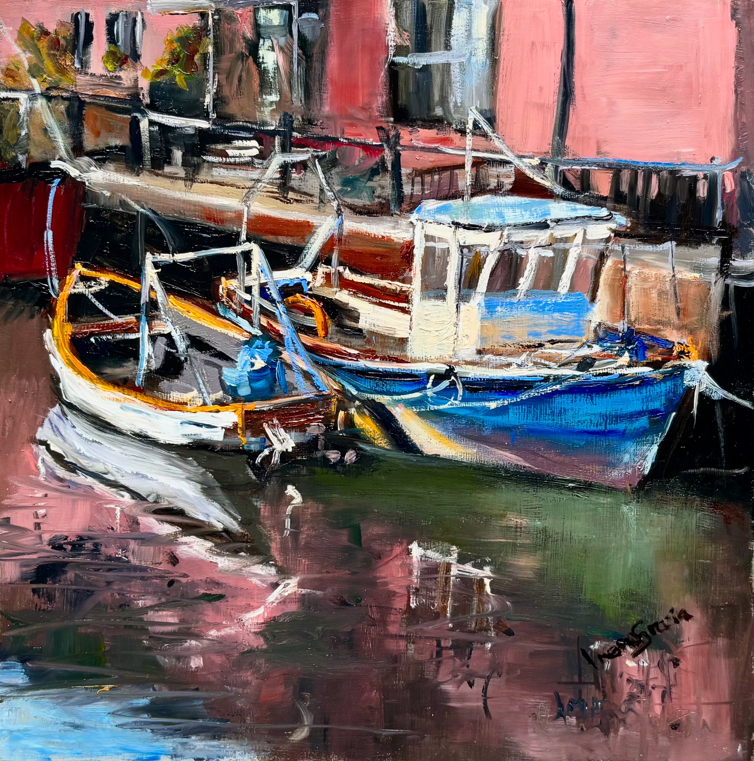 Wivenhoe Harbour - oil, 12 x 12 inches. SOLD