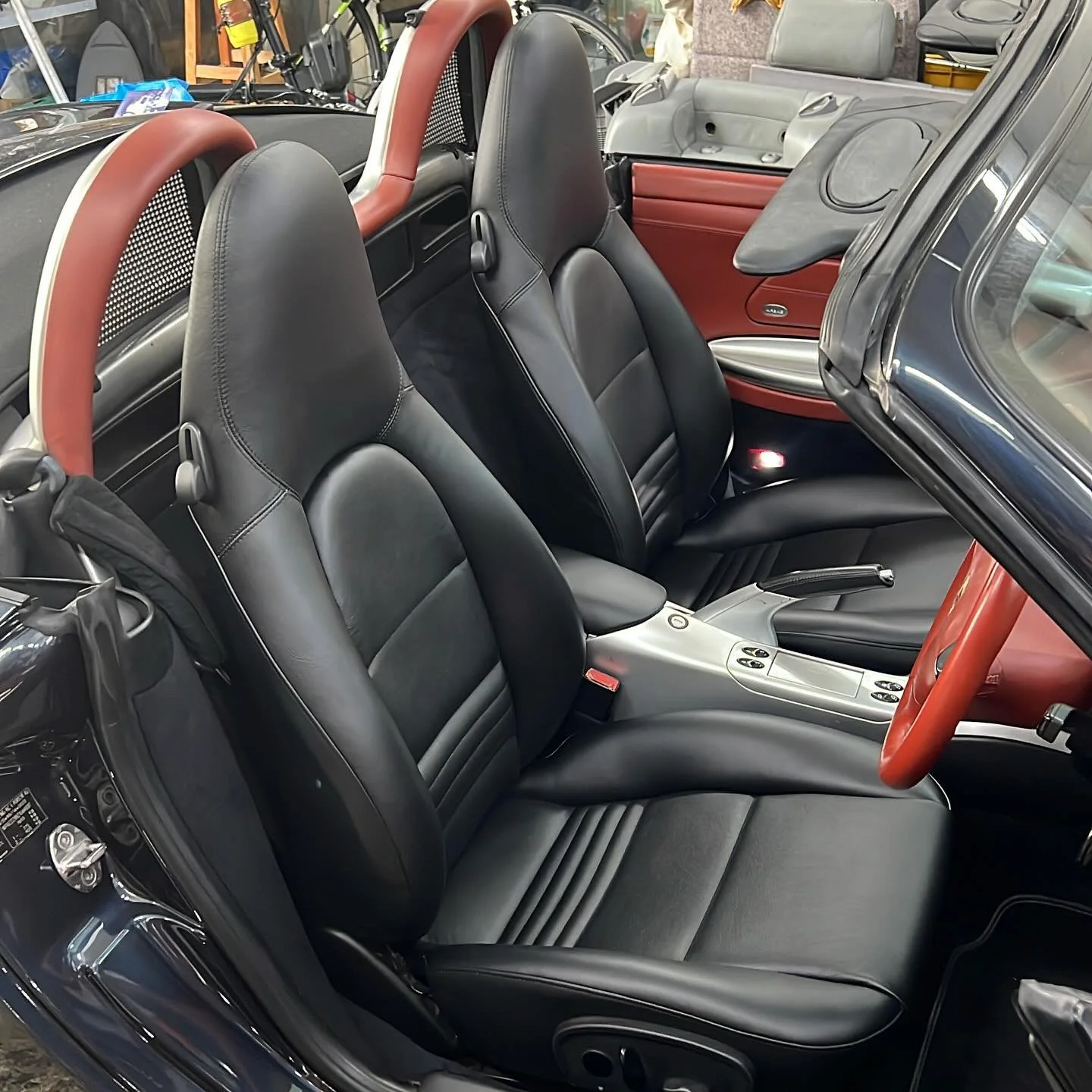 986 Boxster seats retrimmed in Connolly Vaumol leather. #connolly #connollyleather #porsche #boxster #porschemomentsg #porschemoment
