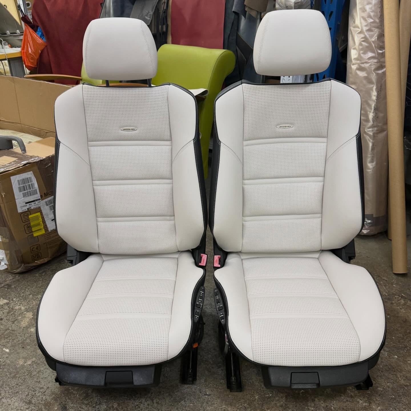 AMG seats from the Mercedes CLS63 retrimmed using Nappa leather and more importantly, we managed to replicate the unique AMG square perforation correctly. #amg #mercedesamg #mercedescls #mercedesbenz #mercedessingapore