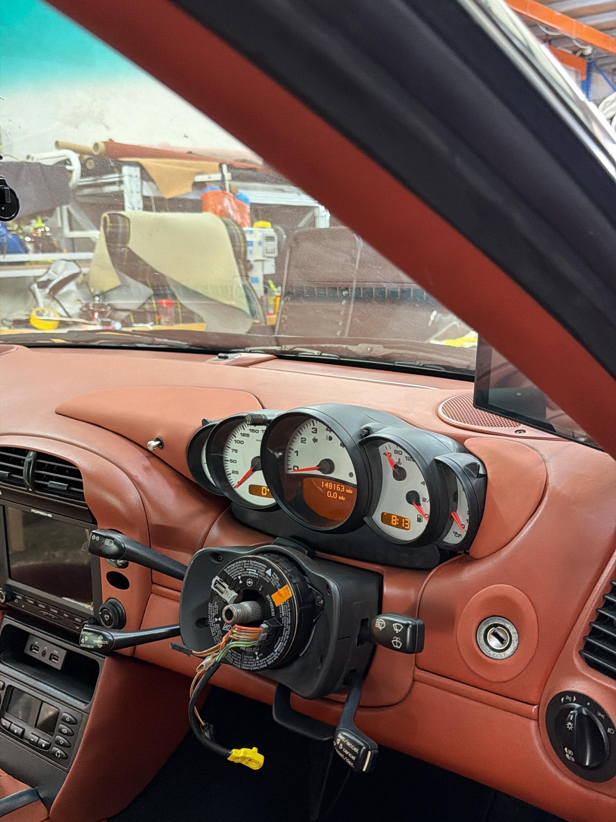 Our very first attempt to create the &ldquo;cluster delete&rdquo; mod for the 996! #porsche #porschemoment #porsche996 #porsche911
