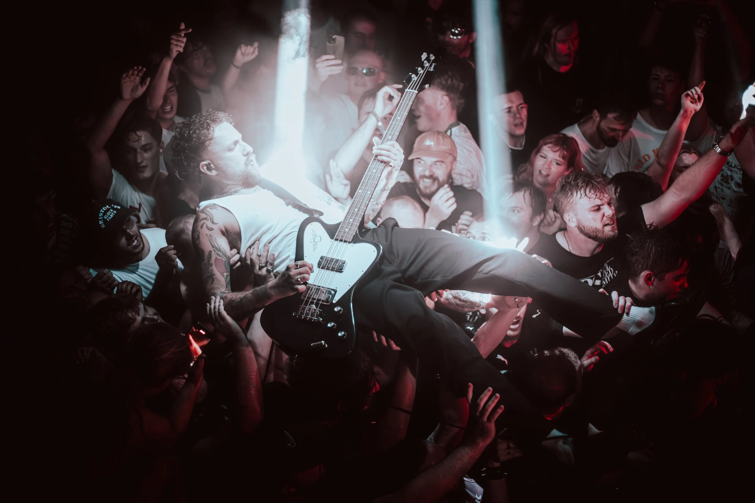 Kid Kapichi performing at Thekla Bristol, photographed by a Bristol live music and events photographer