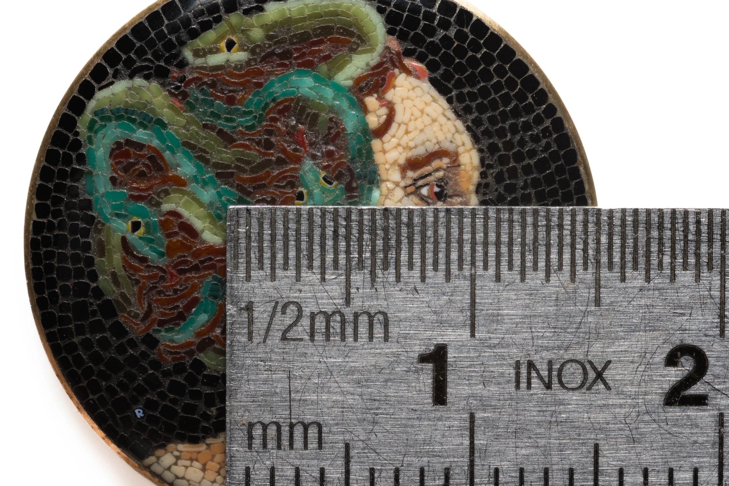 Cabochon - Micromosaic of Medusa's head - Size