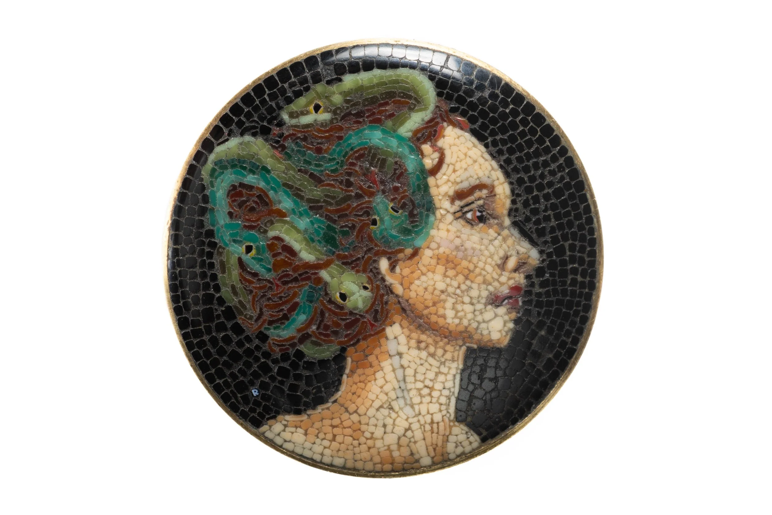Cabochon - Micromosaic of Medusa's head - Front