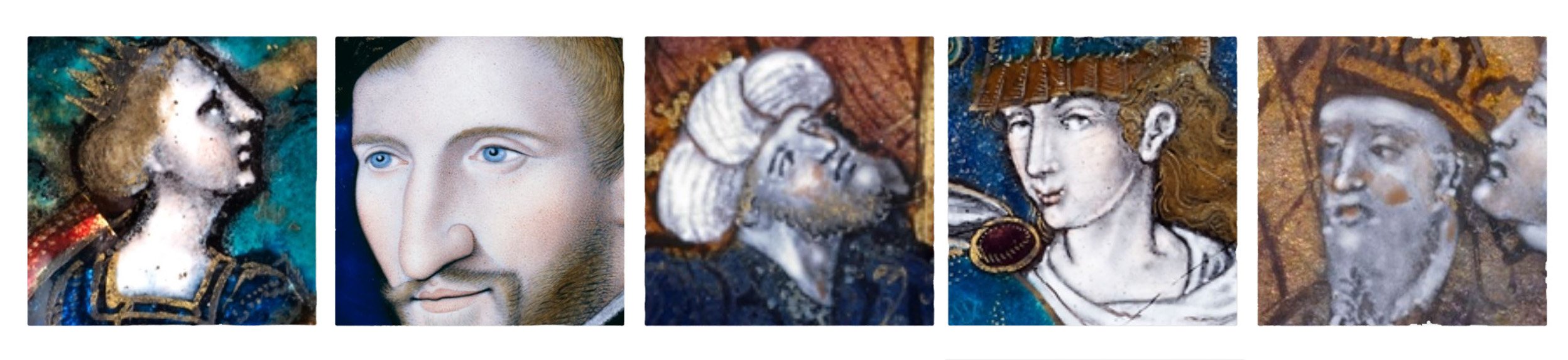 Volti dipinti utilizzando il bianco di Limoges.