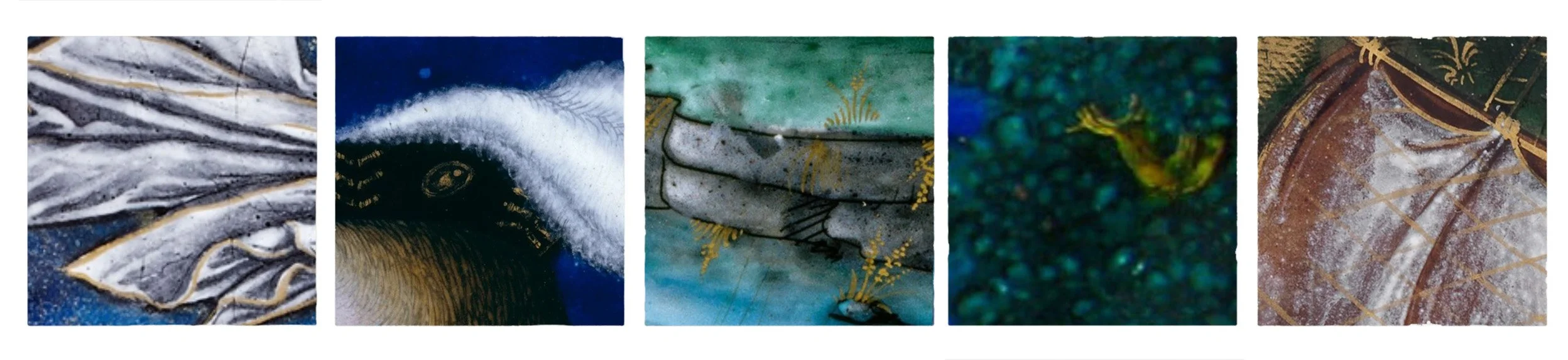 Examples of using white of Limoges in émail peint.