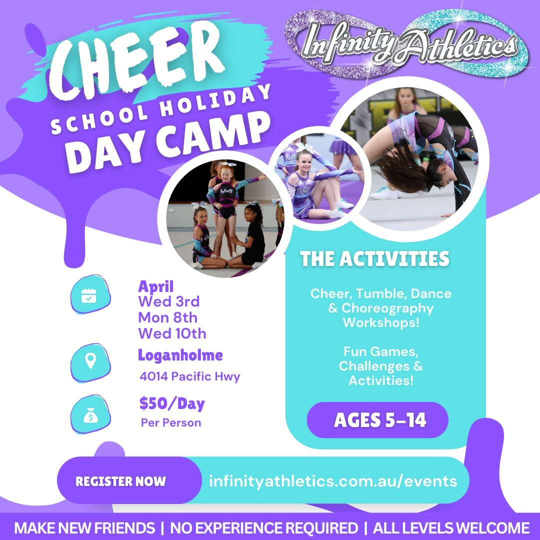 Join us for &quot;the BEST DAY EVER&quot; these school holidays!

We have 3 awesome days to choose from! You are welcome to attend all three days, or just one!

Located in Loganholme. Open to NON-MEMBERS &amp; Members.

Book Here: https://enrolmy.com