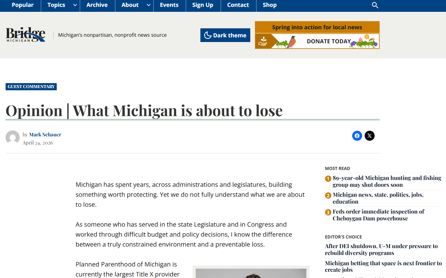 Opinion | What Michigan is about to lose