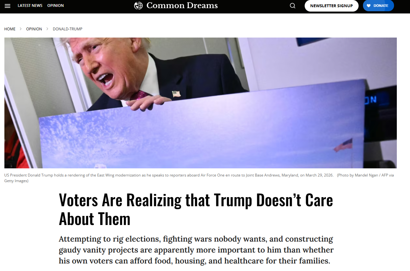 Voters Are Realizing that Trump Doesn’t Care About Them