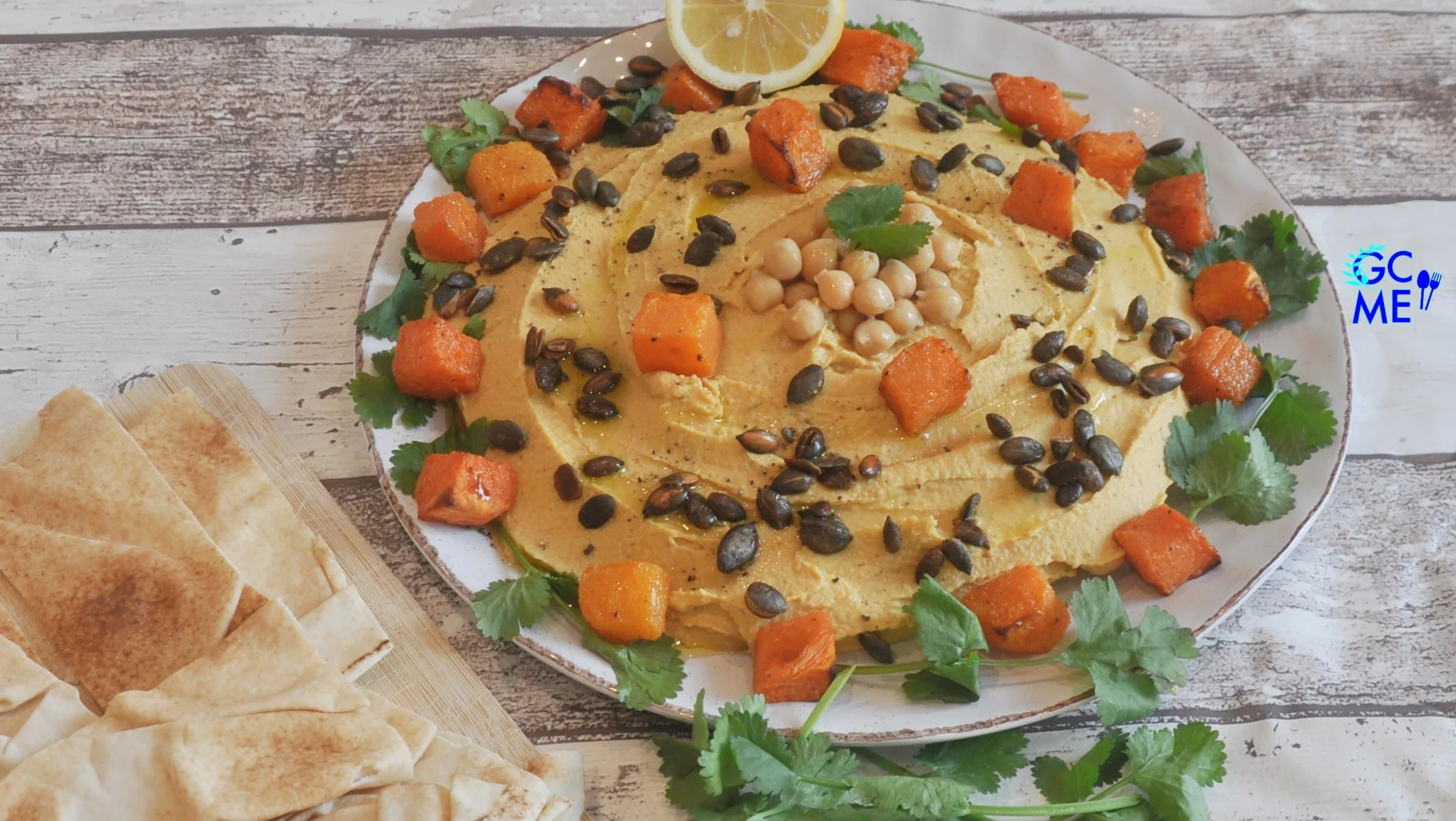 Fluffy, Homemade Hummus with Roasted Pumpkin — Greek Cooking Made Easy