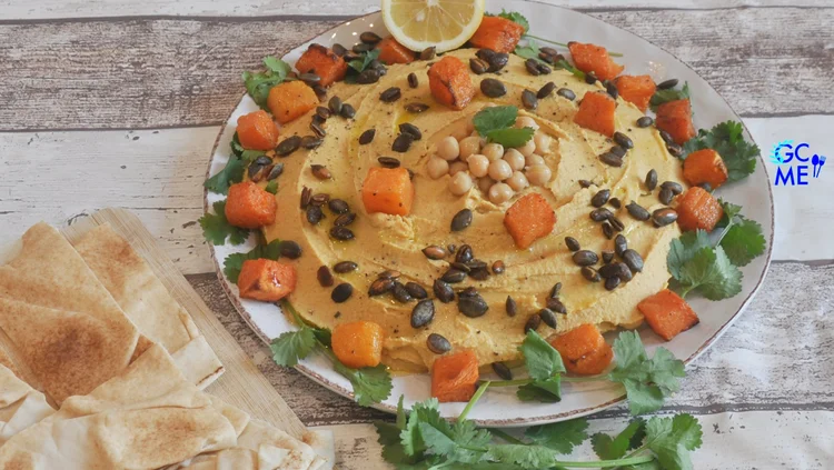 Fluffy, Homemade Hummus with Roasted Pumpkin — Greek Cooking Made Easy