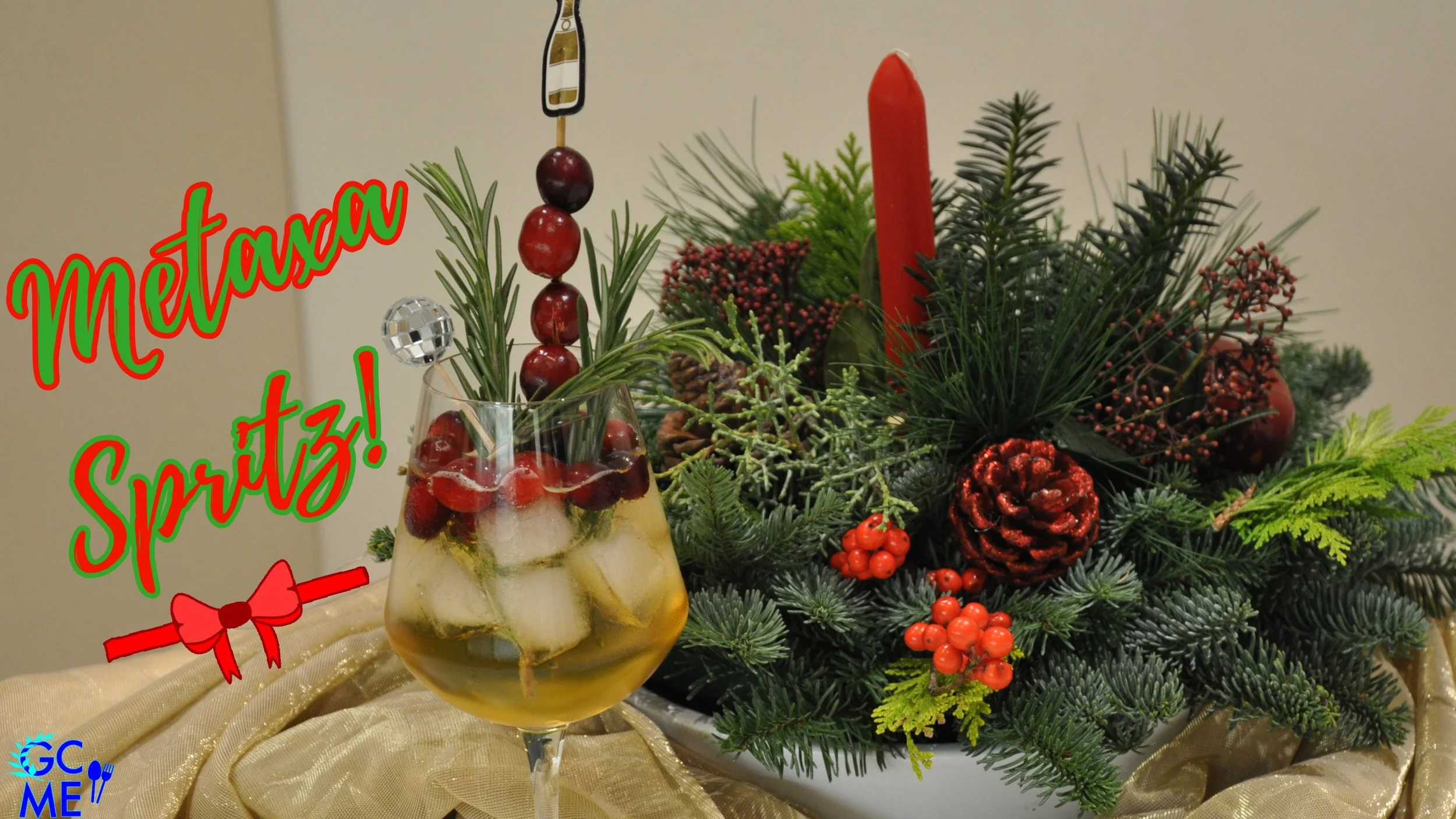 New Year's Metaxa (Brandy) Spritz Cocktail