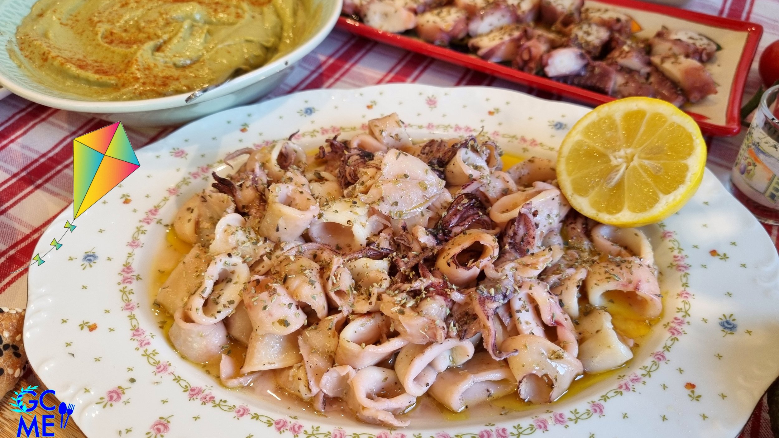 Baked Calamari (Squid) in parchment paper