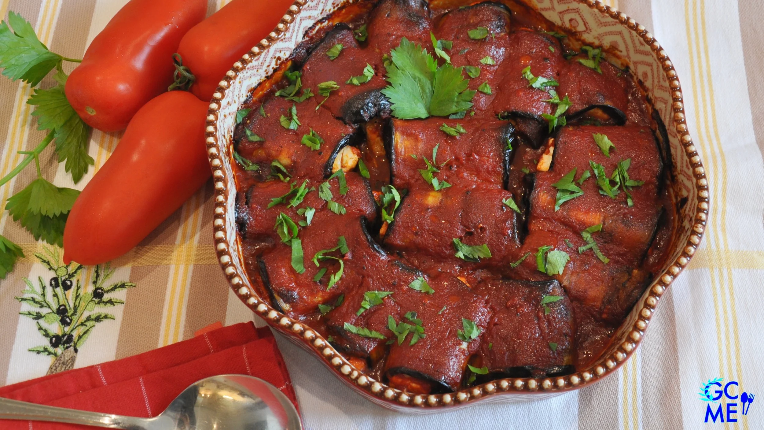Baked Eggplant Rolls stuffed with Feta Cheese Made Easy