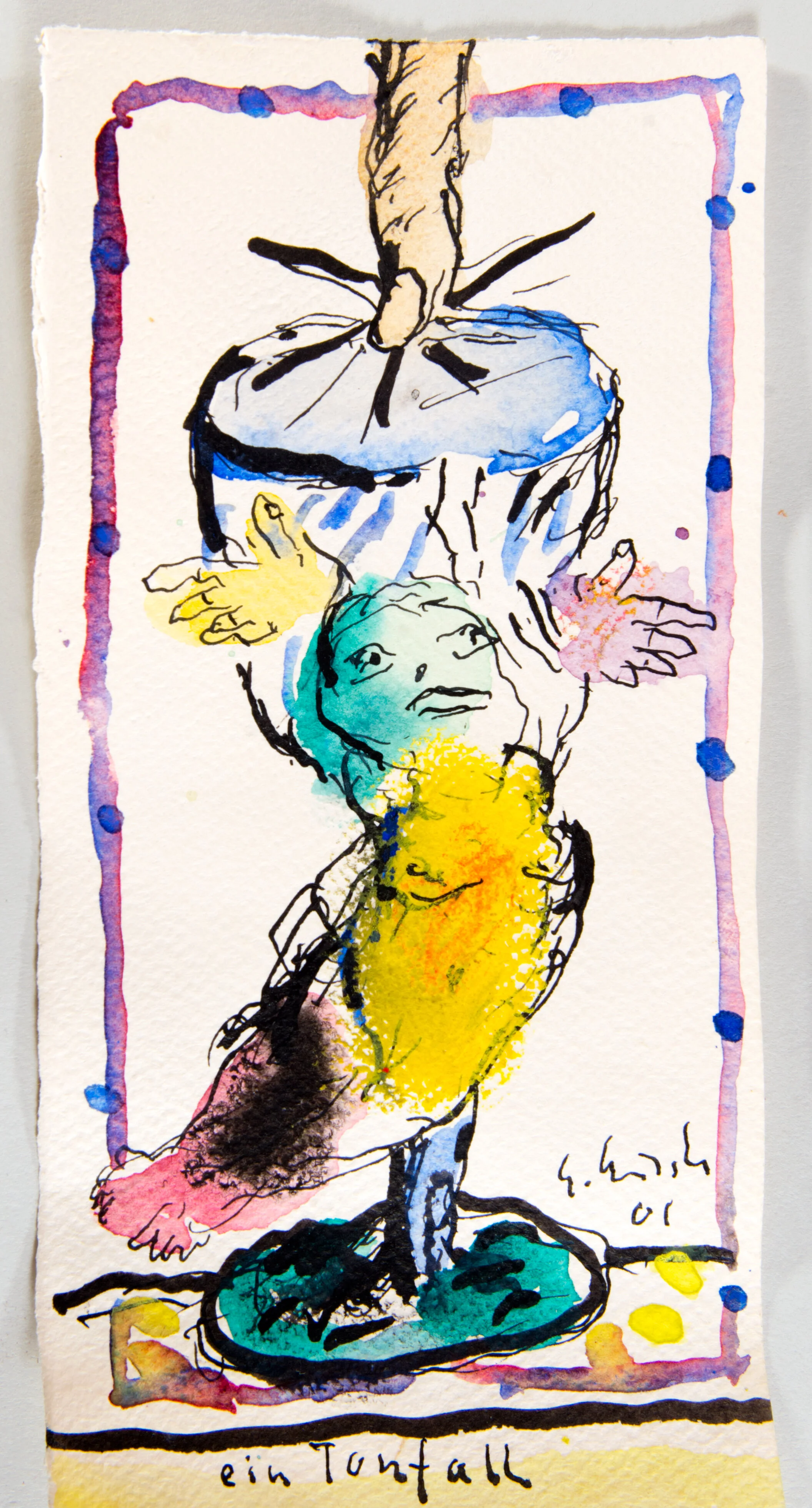 Watercolor drawing by Erwin Eisch.