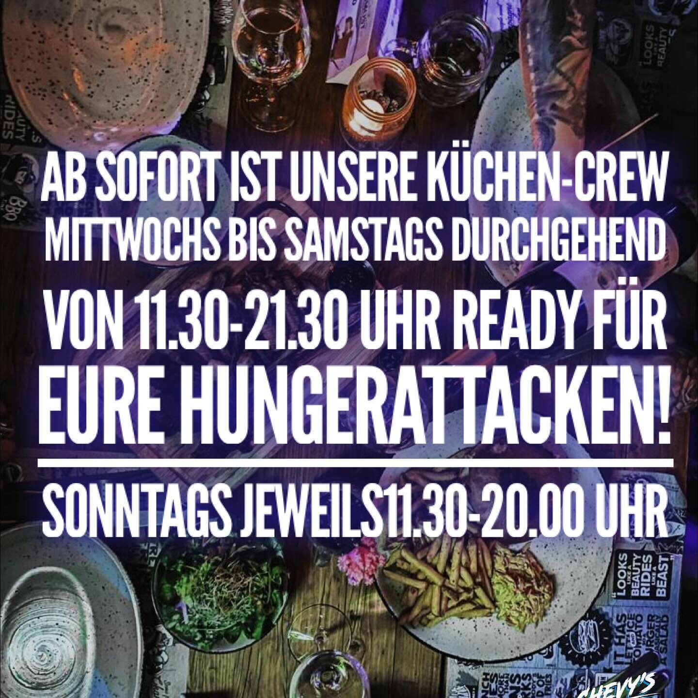 Bock auf Ribbs, Burger oder Tomahawk Steak zu ungew&ouml;hnlicher Zeit? Zu sp&auml;t in deine Mittagspause gehen k&ouml;nnen? Bis nach Mittag geschlafen und richtig hungrig? Dann bist Du bei uns am richtigen Ort! Food all day long!😋🙌🏼🥩🍔🍟🍖