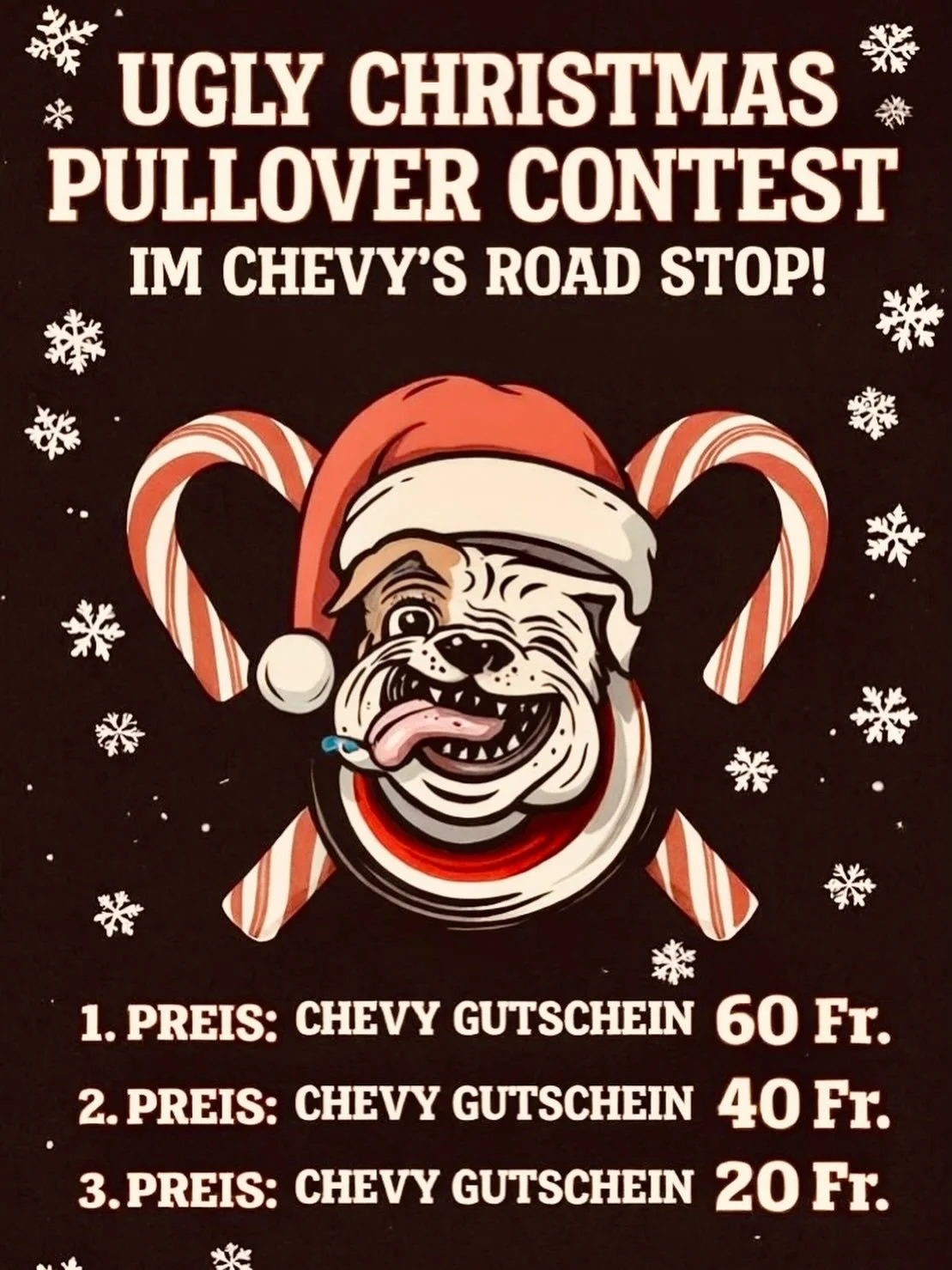 Hol Deinen h&auml;sslichsten 🎄-Pullover  aus dem Schrank &amp; besuche uns bis zum 21. Dezember! 
1. Wir 📸 Dich mit unserer Polaroid
2. Du kommst auf unsere Wall of Shame 🫶 3. Du dr&uuml;ckst Dir selbst die 👍🏻 dass Du in die Top 3 schaffst
4. Du