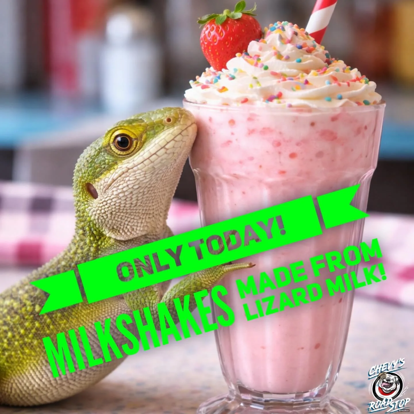 Nur Heute und solange Vorrat! Milkshakes mit frischer Eidechsenmilch!! 3dl mit Geschmack nach Wahl f&uuml;r unschlagbare 99.00 Stutz!!🍧🦎