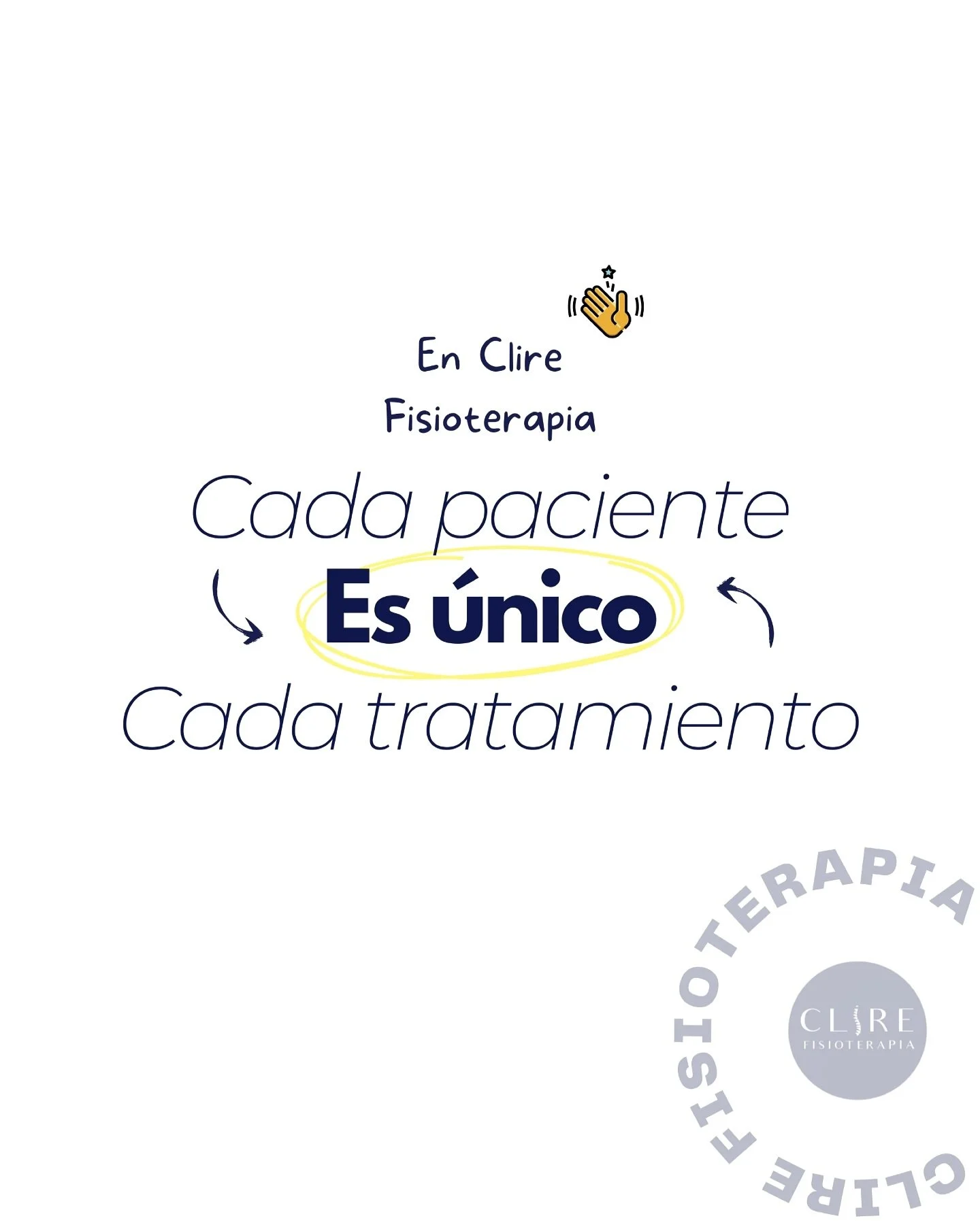Ven a conocernos 👋🏻
📍Ofrecemos los mejores tratamientos fisioterap&eacute;uticos, especializados directamente en el movimiento y desarrollo corporal humano mediante el uso de t&eacute;cnicas certificadas y personalizadas.

Equipo Clire Fisioterapi