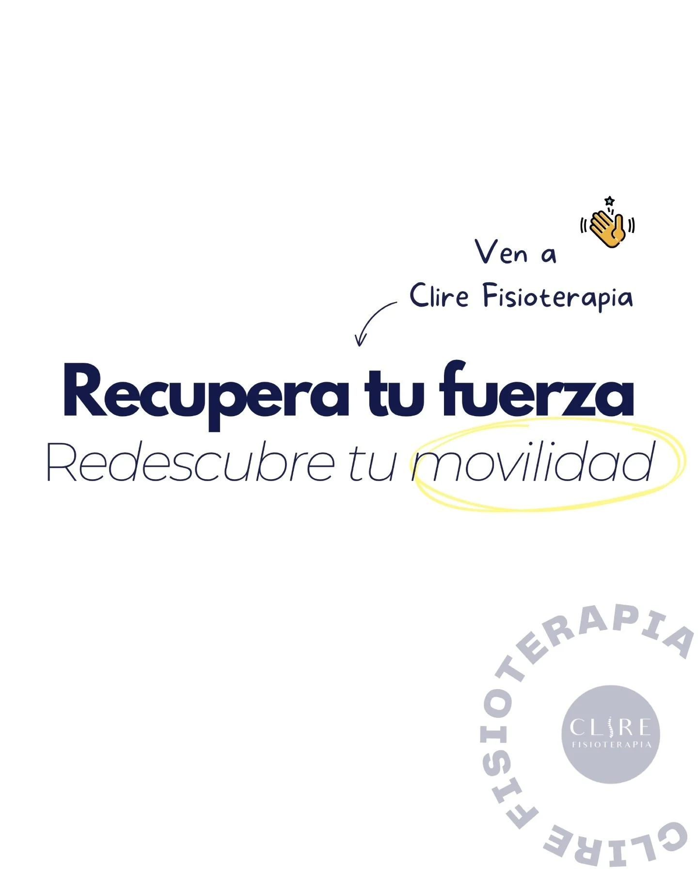 Esta semana&hellip;
&iexcl;Recupera tu estado &oacute;ptimo en Clire Fisioterapia!

Y recuerda 👋🏻
Te acompa&ntilde;amos en cada paso de tu recuperaci&oacute;n con un enfoque personalizado, tecnolog&iacute;a avanzada y un equipo comprometido con tu 