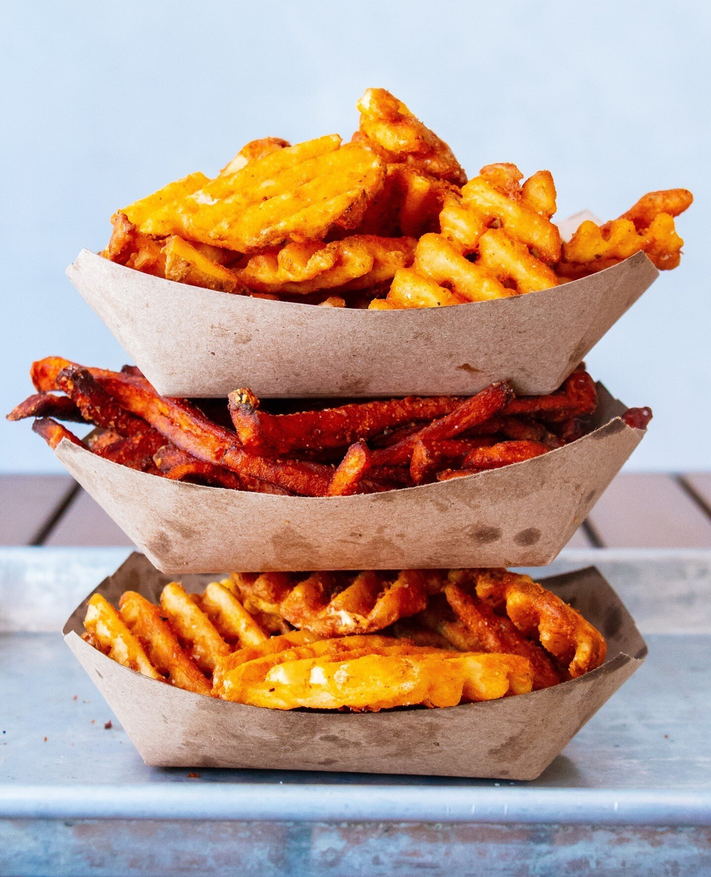 Waffle or sweet potato?? Which fry would you pick...?⁠
⁠
💚 Order Heritage Eats for delivery or pick up!  Go to www.heritageeats.com and hit 'Order Online,' or find us on DoorDash or UberEats!⁠
⁠⁠
🦞 Experience our one-of-a-kind, authentic southern l