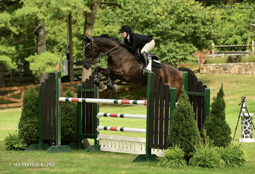 Keri Smith Pilots A Real Life Pegasus to Win the 1.30m Open Jumper Stake