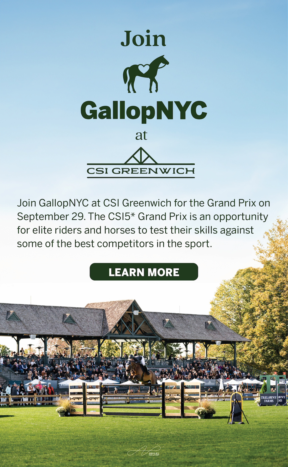 Join GallopNYC at the CSI5* Grand Prix at Greenwich