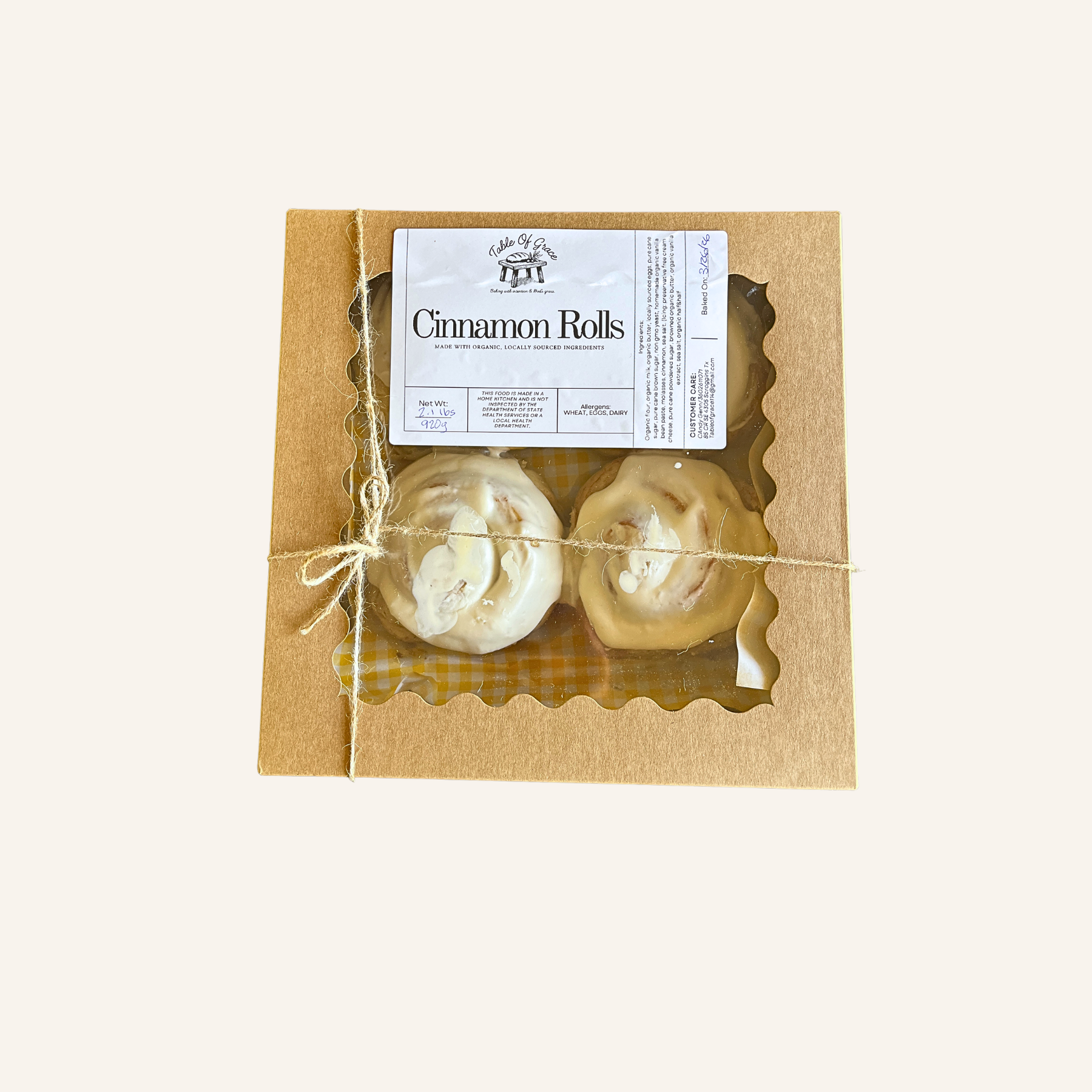 Organic Cinnamon Rolls (4 pack)