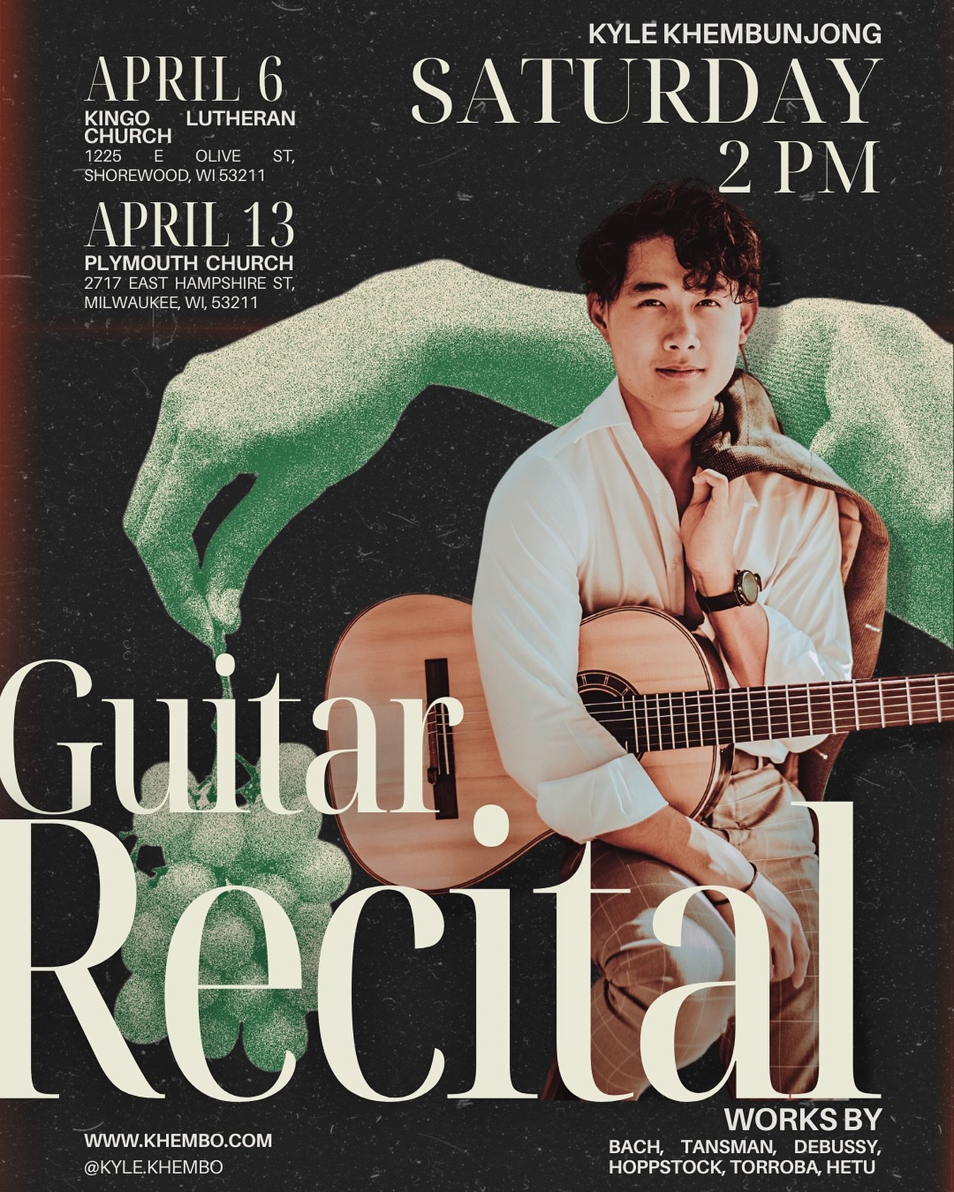 UPCOMING SOLO RECITALS!!! I&rsquo;ll be sharing some works be Tansman, Bach, Debussy, Torroba, Hoppstock, Hetu, and a selection of my brand NEW arrangements!!! 🤭🤫😁🎸